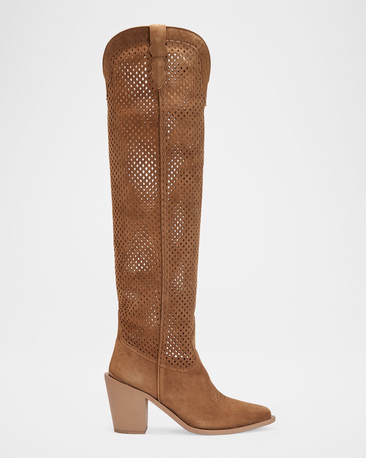 Partlow Aleene Perforated Suede Knee-High Cowboy Boots | Thumbnail 7 Partlow Aleene Perforated Suede Knee-High Cowboy Boots | Thumbnail 7