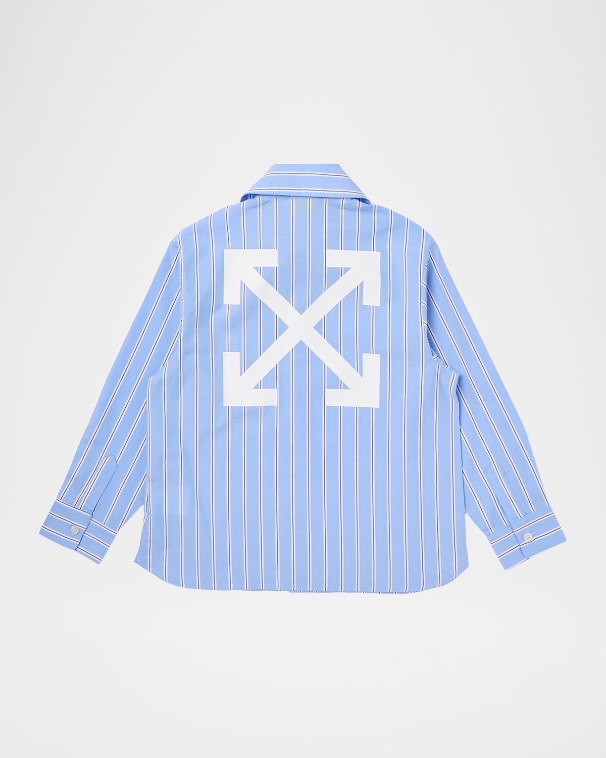 Off-White Boy 's OW Embroidered Stripe Button-Down Shirt, Size 4-12