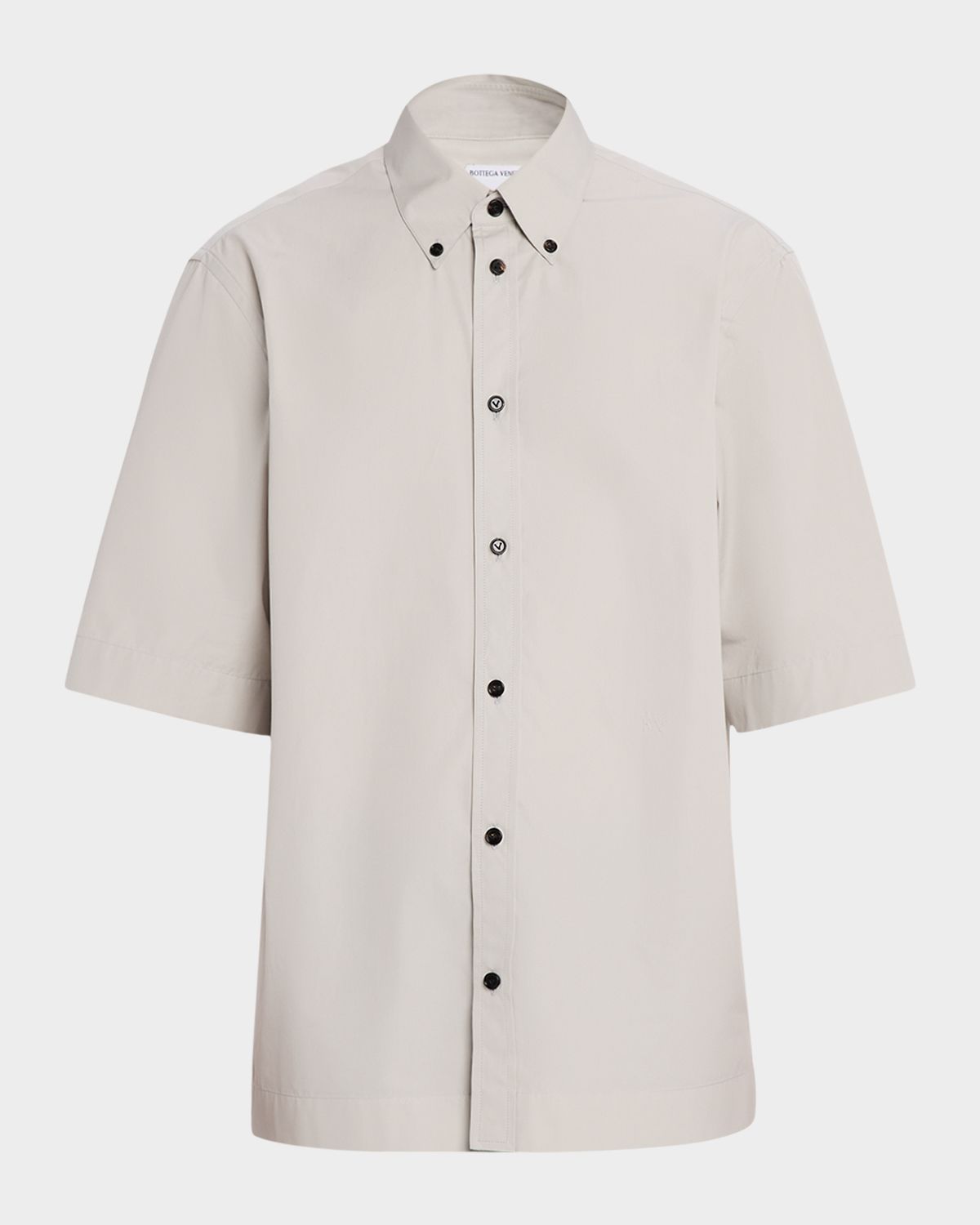 Bottega Veneta Men 's Cotton Poplin Oversized Fit Short-Sleeve Shirt