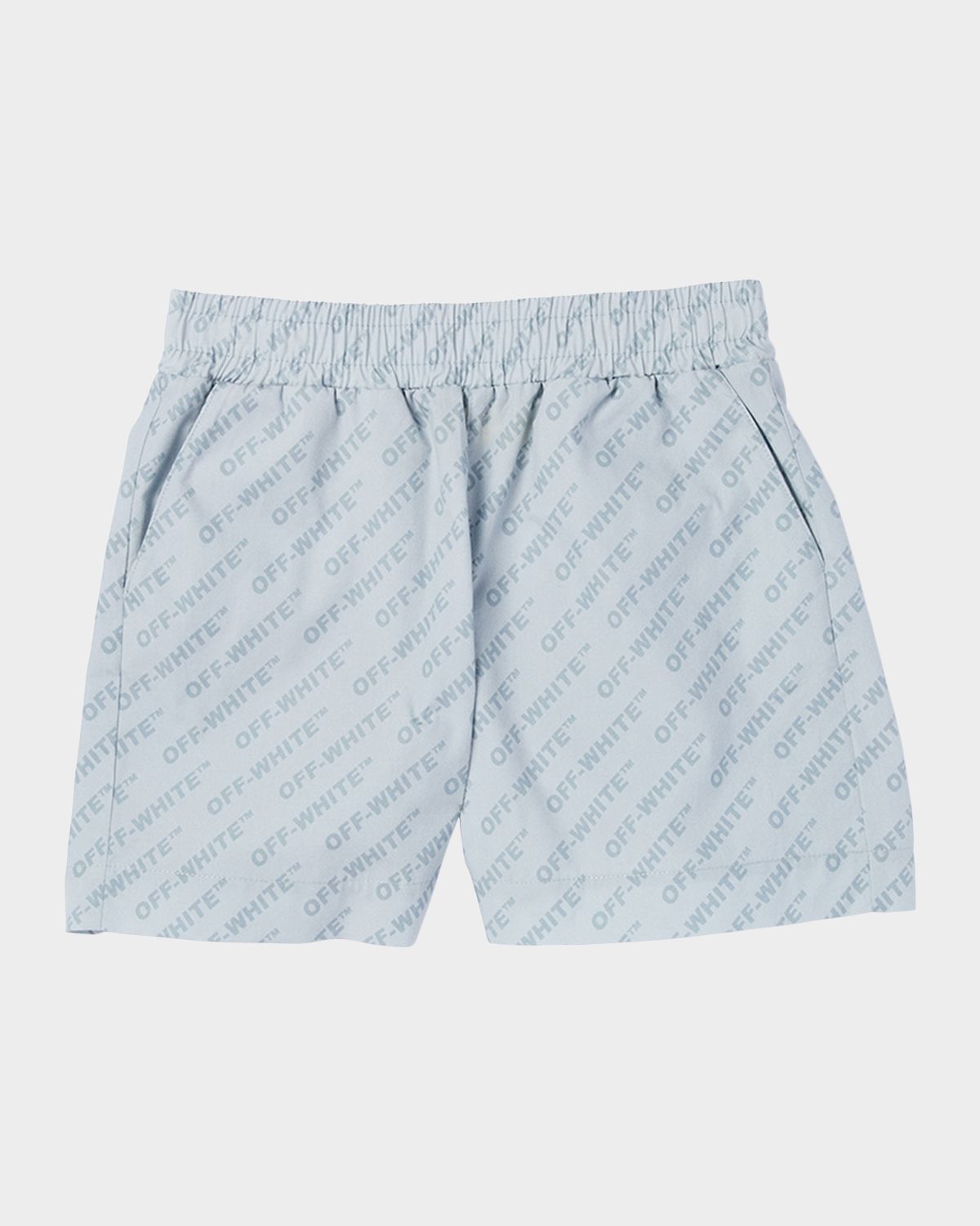 Off-White Boy 's Logo AOP Cotton Shorts, Size