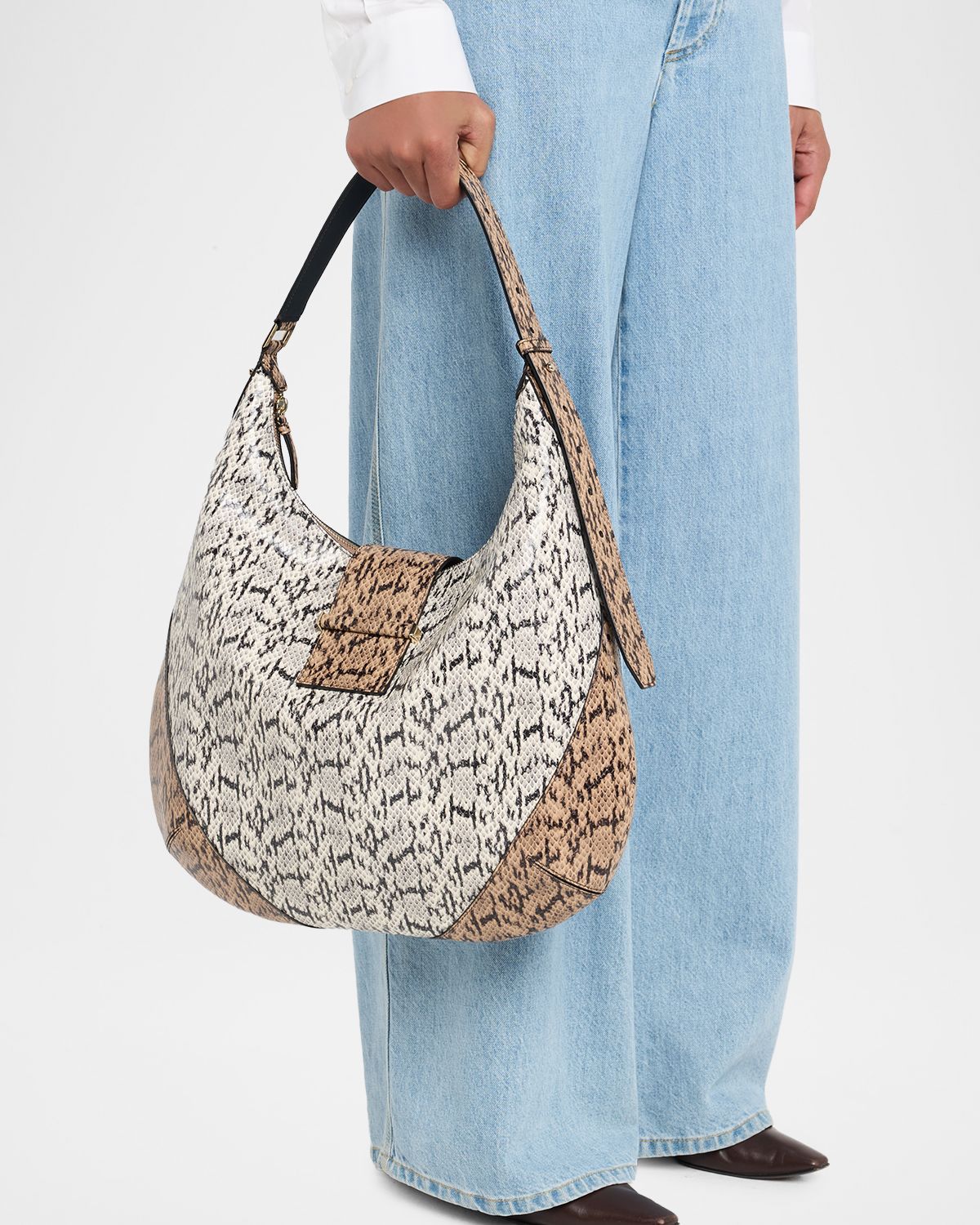 Jimmy Choo Bar Python-Print Leather Hobo Bag | Thumbnail 6 Jimmy Choo Bar Python-Print Leather Hobo Bag | Thumbnail 6