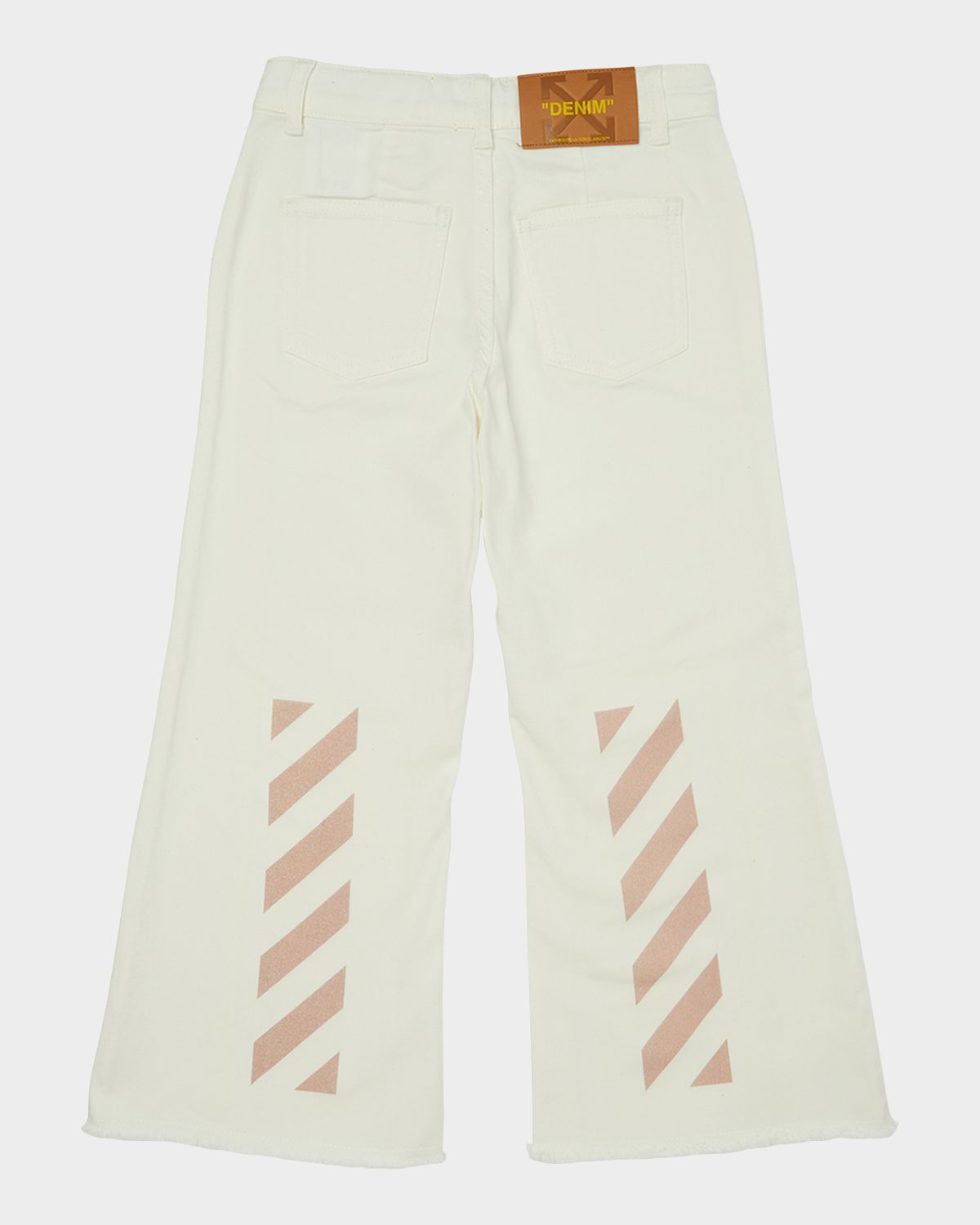 Off-White Girl 's Bookish Diagonal Striped Denim Jeans, Size 4-12