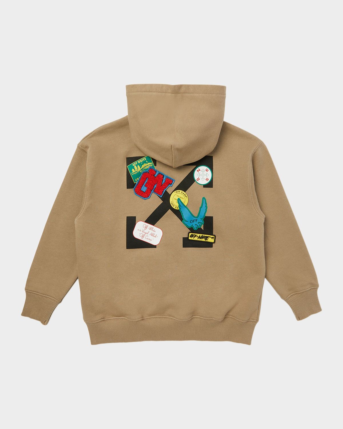 Off-White Boy 's Arrow Patch Logo Zip Hoodie, Size 4-12