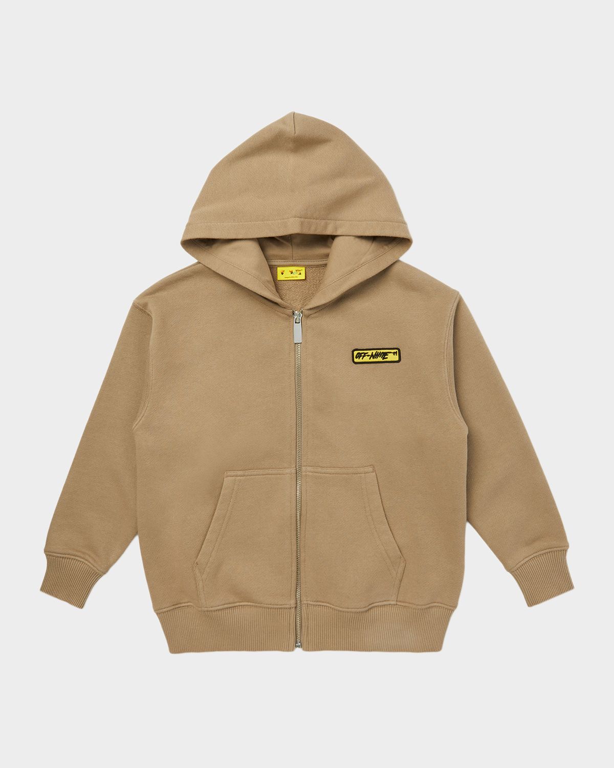 Off-White Boy 's Arrow Patch Logo Zip Hoodie, Size 4-12