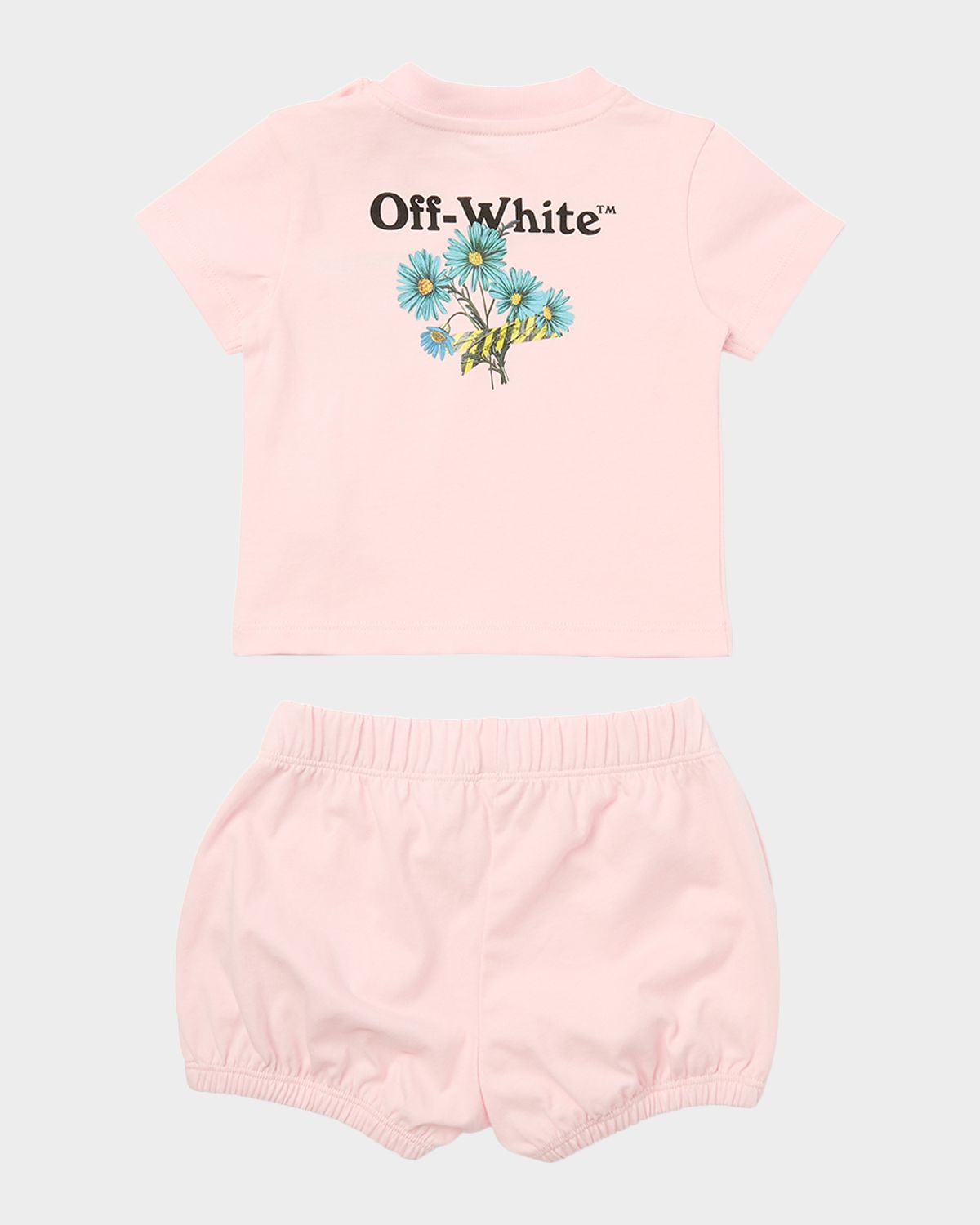Off-White Girl 's Daisy Tape Jersey Top & Shorts Set, Size 3M-36M