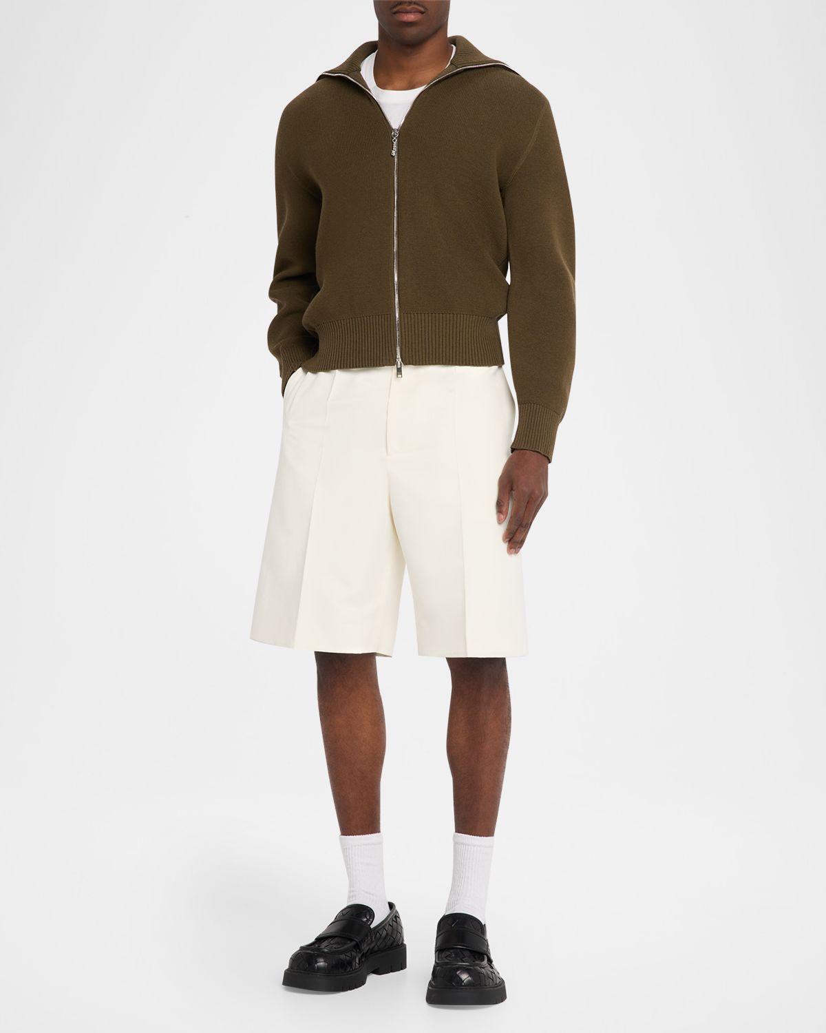 Bottega Veneta Men's Cotton and Silk-Blend Chino Shorts