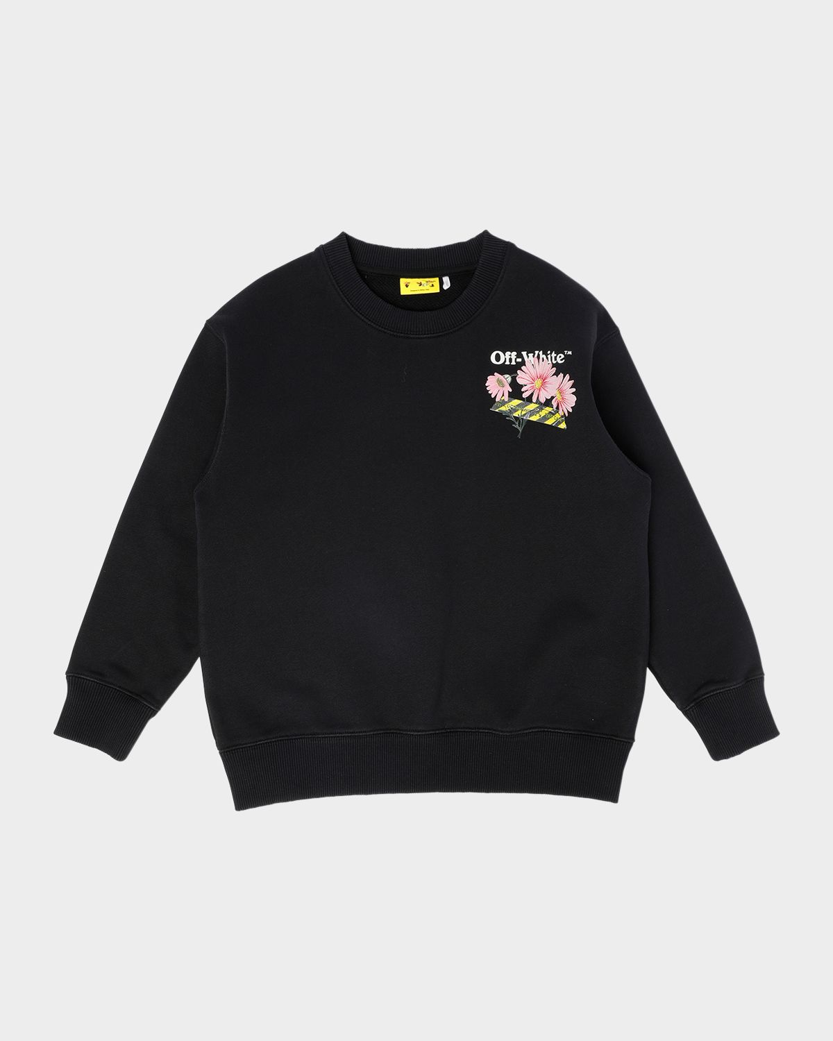 Off-White Girl 's Daisy Tape Crewneck Sweatshirt, Size