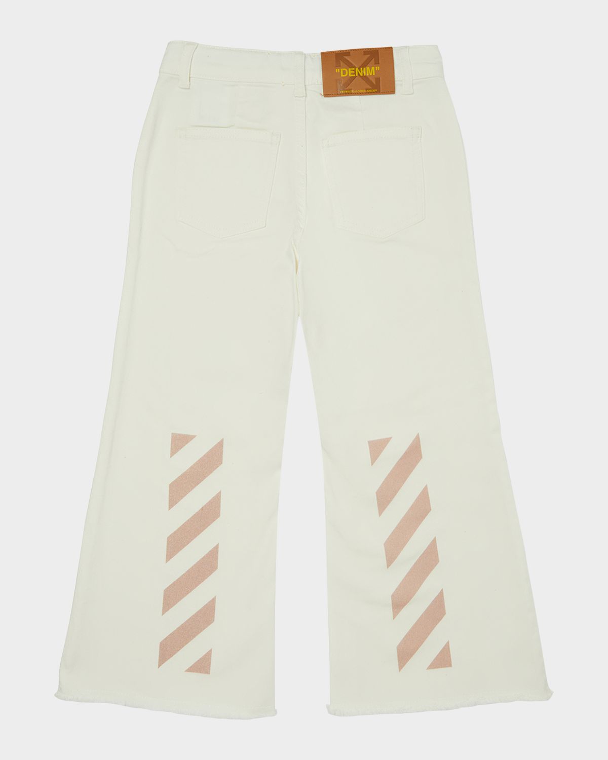Off-White Girl 's Bookish Diagonal Striped Denim Jeans, Size