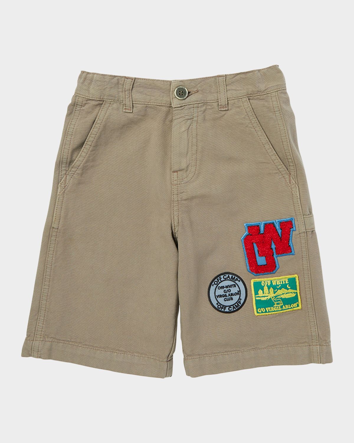 Off-White Boy 's Camping Patch Shorts, Size