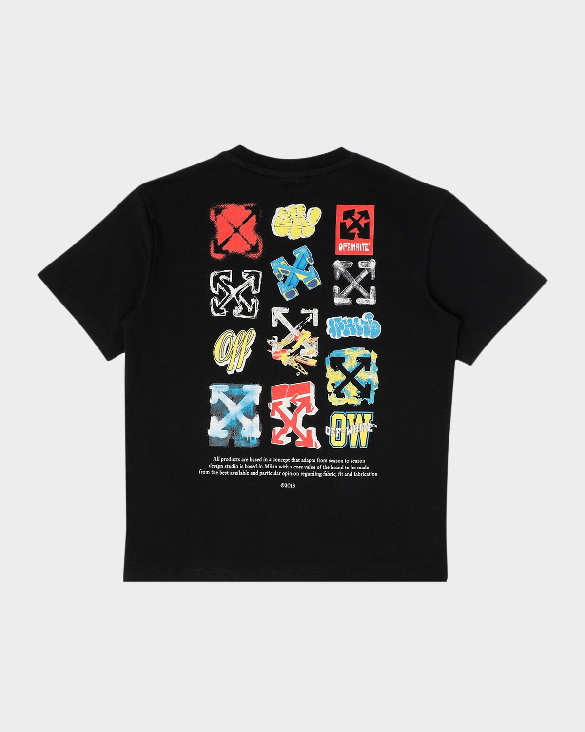 Off-White Boy 's Multi-Logo Crewneck Tee, Size