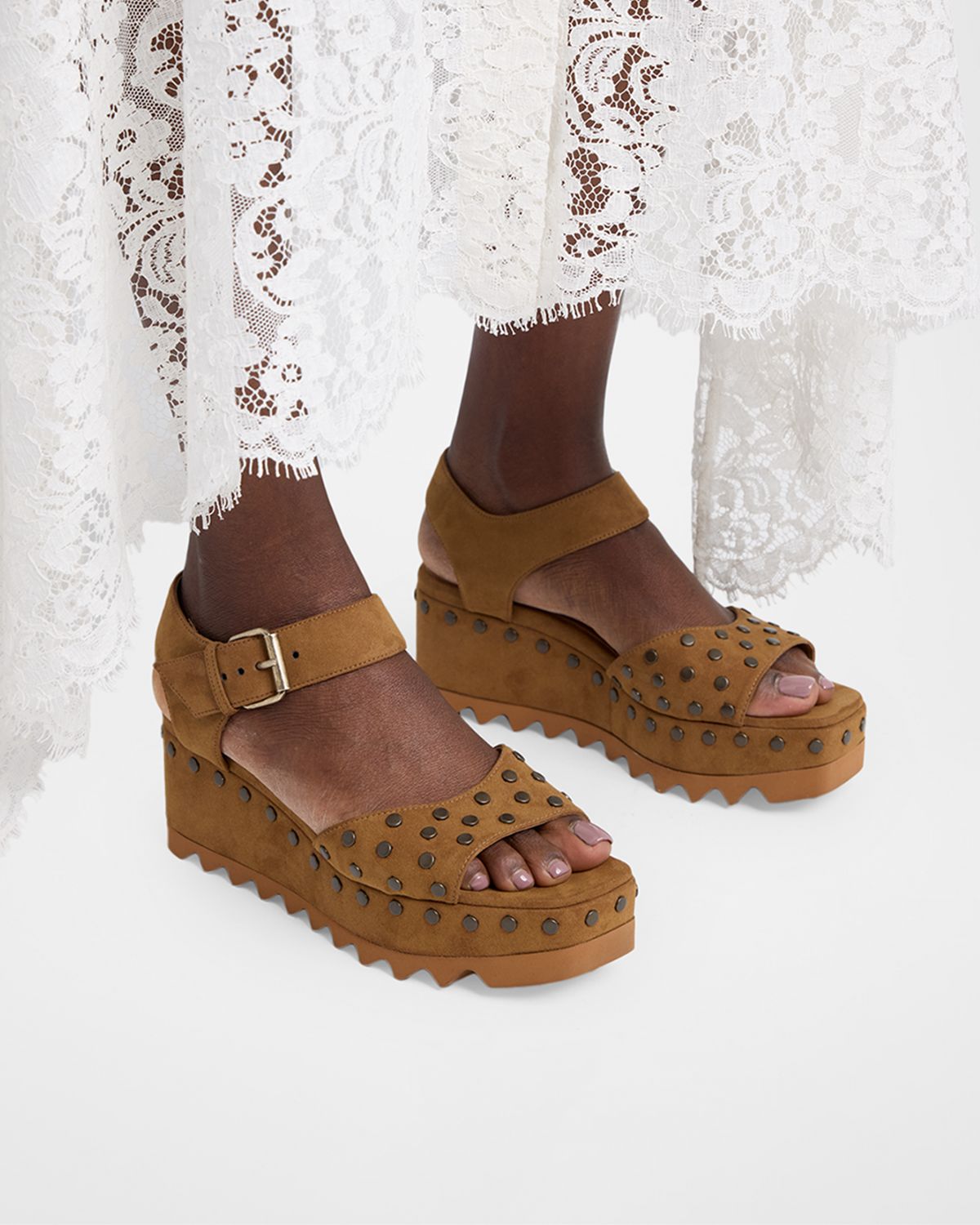 Stella McCartney 80mm Elyse Suede Wedge Sandals | Thumbnail 6 Stella McCartney 80mm Elyse Suede Wedge Sandals | Thumbnail 6