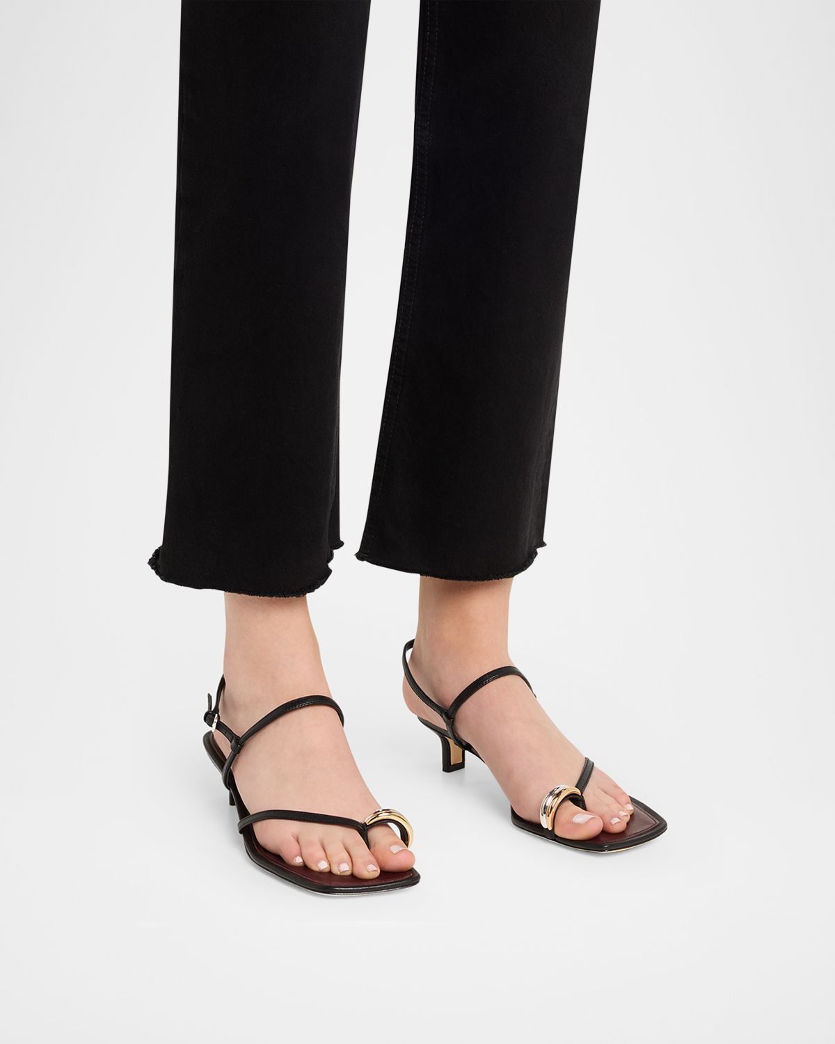 Vince 40mm Polli Leather Kitten-Heel Sandals