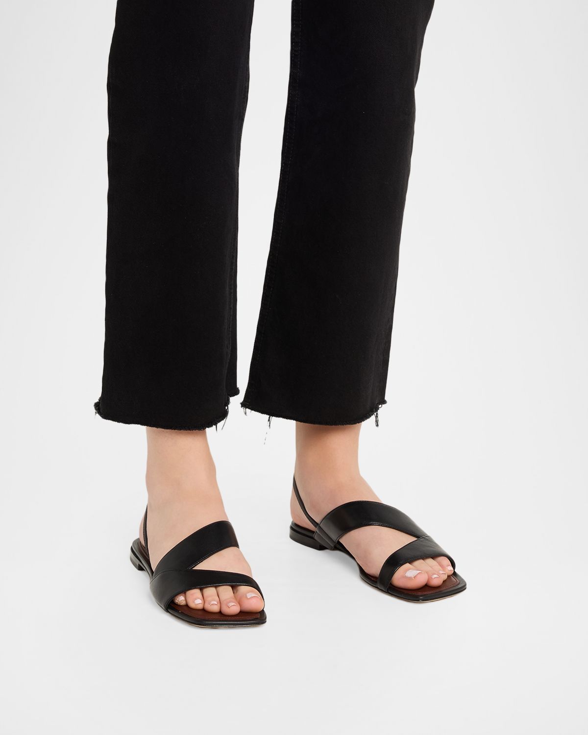 Vince Parker Leather Flat Slingback Sandals