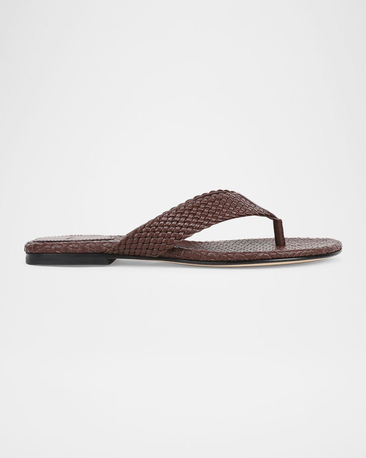 Vince Lotus Woven Leather Flat Thong Sandals