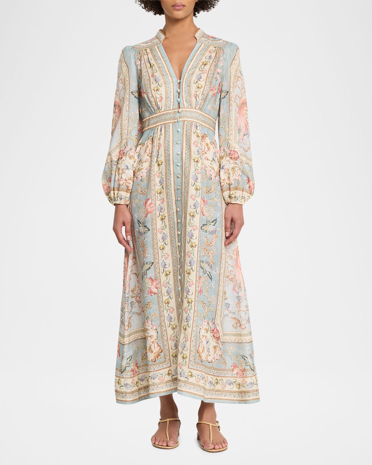 Zimmermann Roselight Plunge Midi Dress