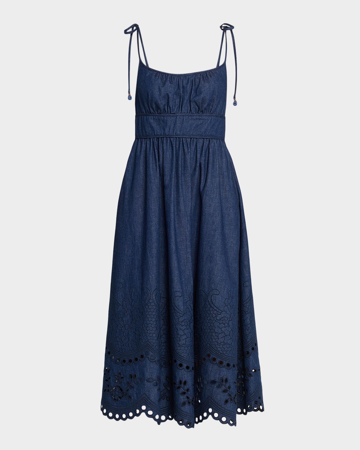 Zimmermann Mahon Broderie Denim Picnic Dress