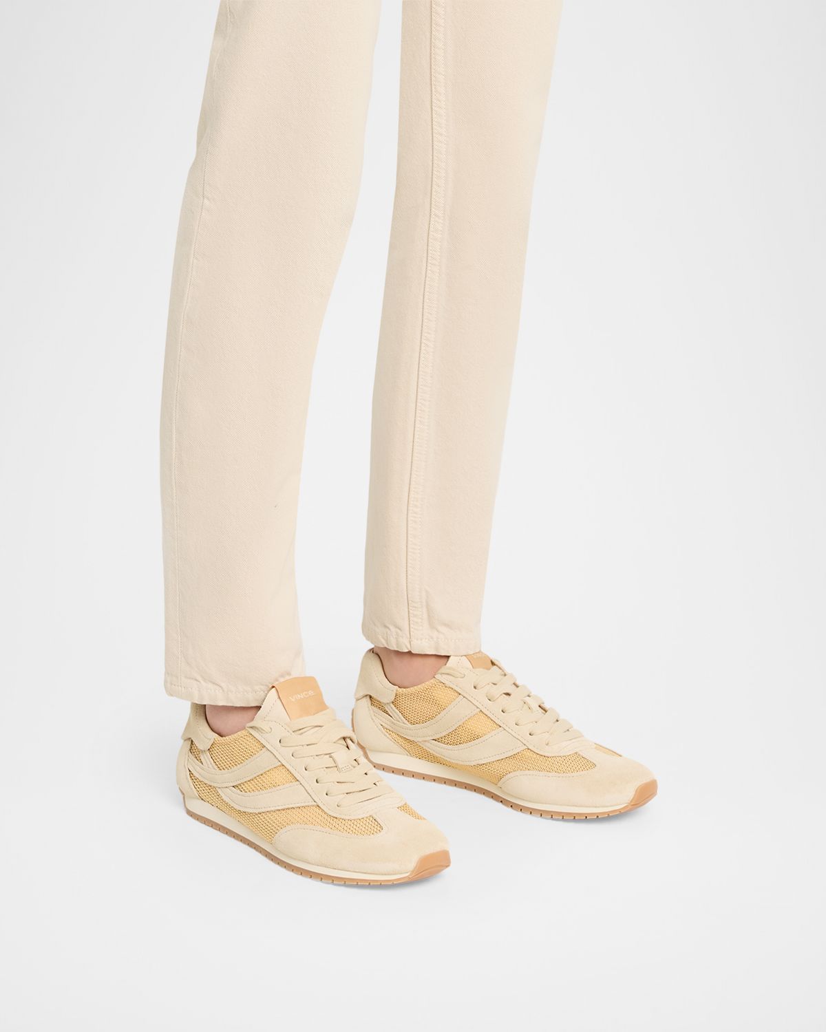 Vince Oasis Raffia and Suede Retro Sneakers