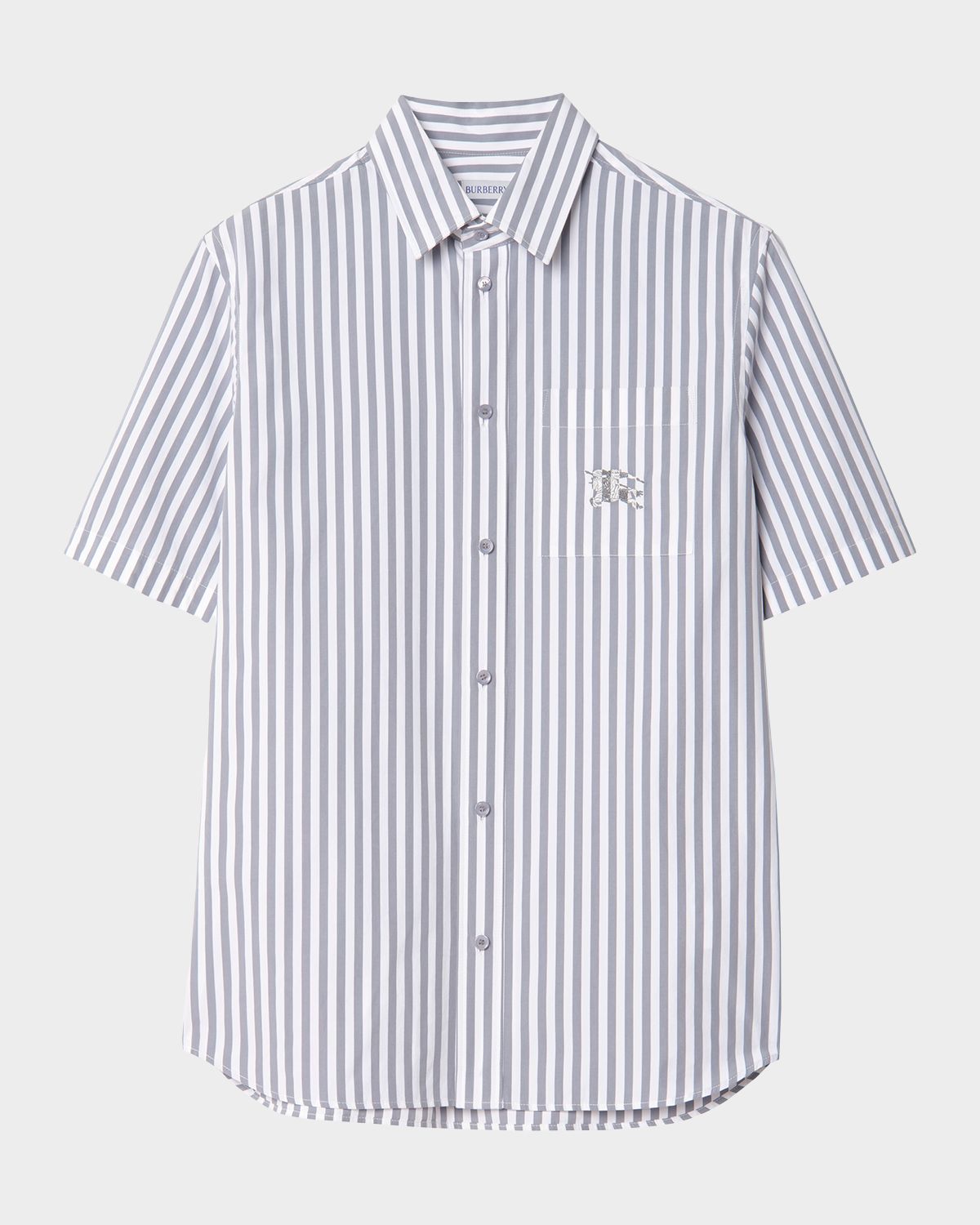 Burberry Men 's Robert Pinstripe Cotton EKD Pocket Short-Sleeve Shirt