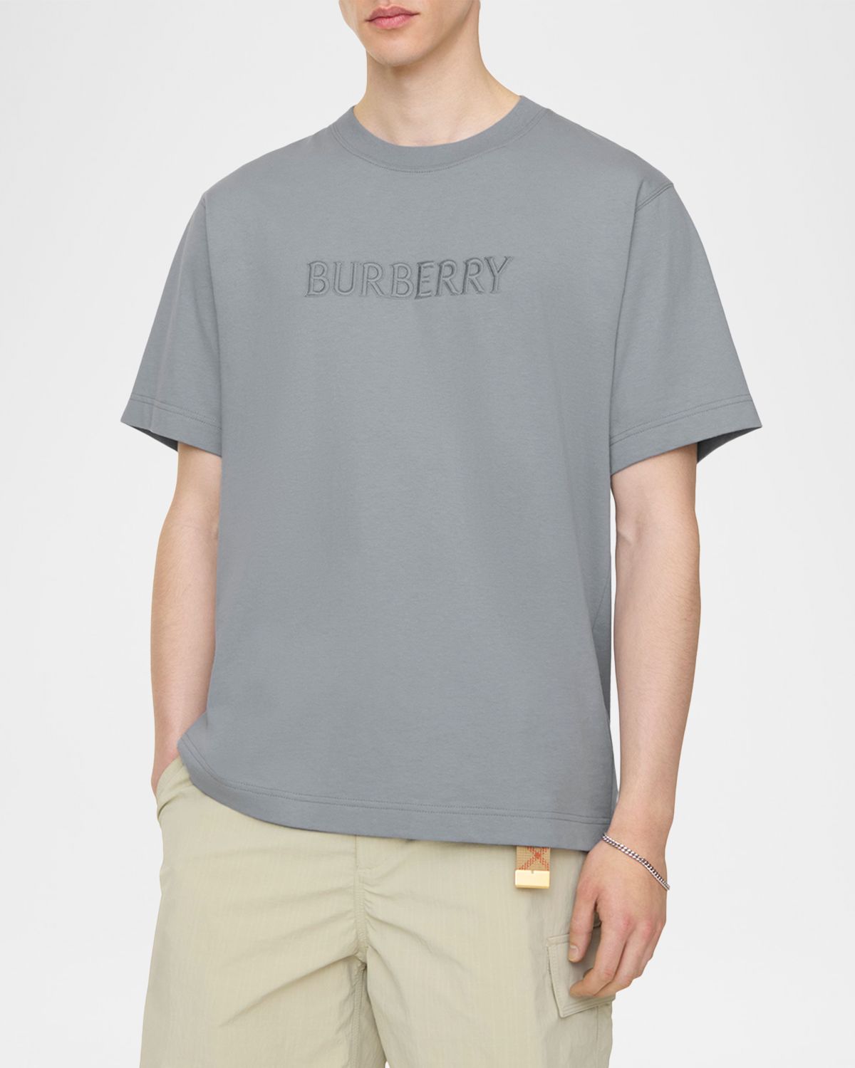 Burberry Men 's Ryan Tonal Embroidered Logo Crewneck T-Shirt | Thumbnail 3 Burberry Men 's Ryan Tonal Embroidered Logo Crewneck T-Shirt | Thumbnail 3