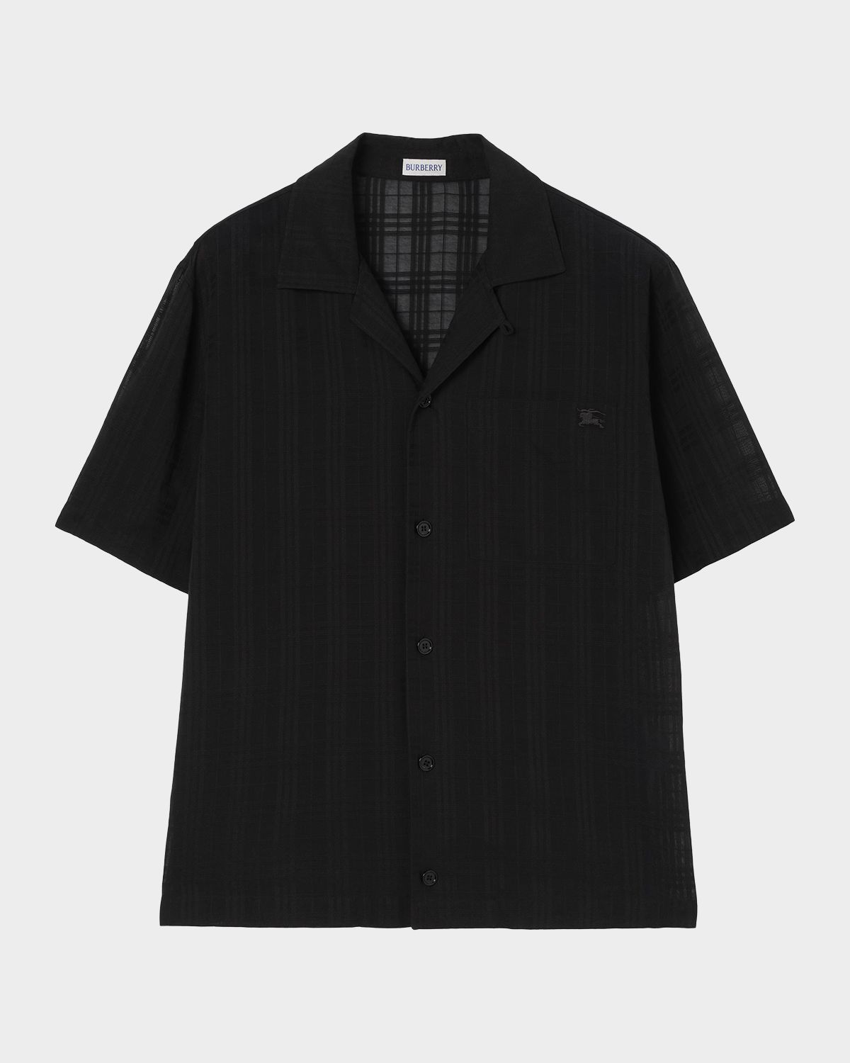 Burberry Men 's Hugh Sheer Cotton Check Camp Shirt