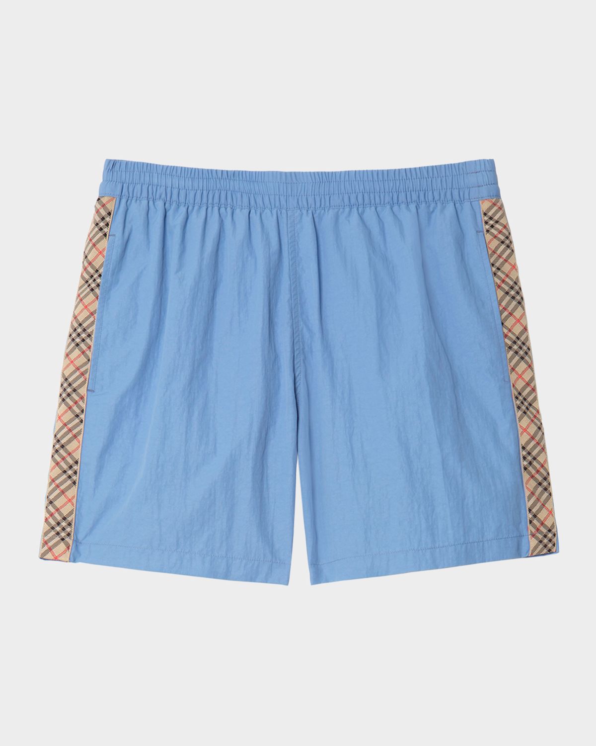 Burberry Men 's Nylon Check-Trim Swim Trunks