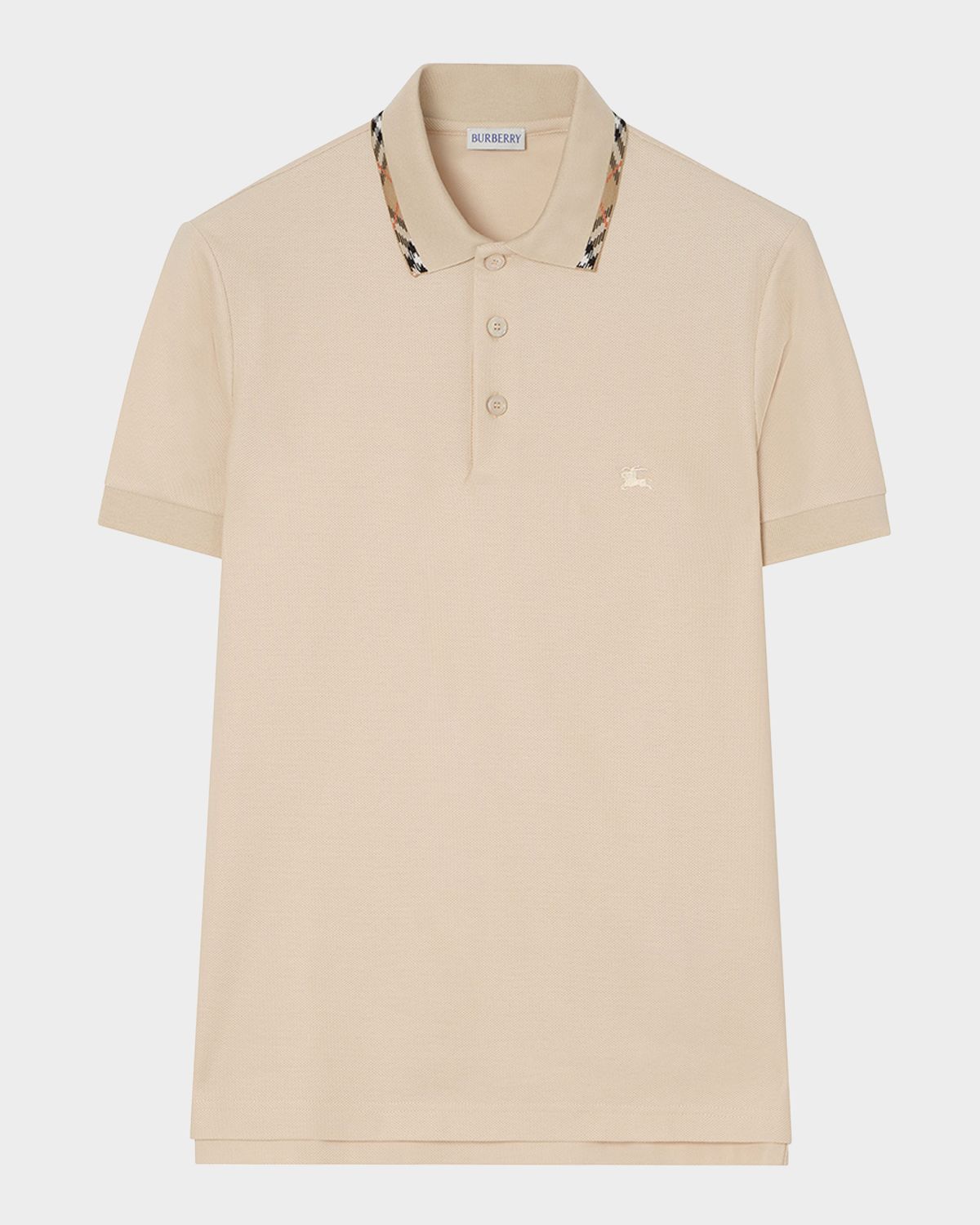 Burberry Men 's Slim Fit Check-Placket Pique Polo Shirt