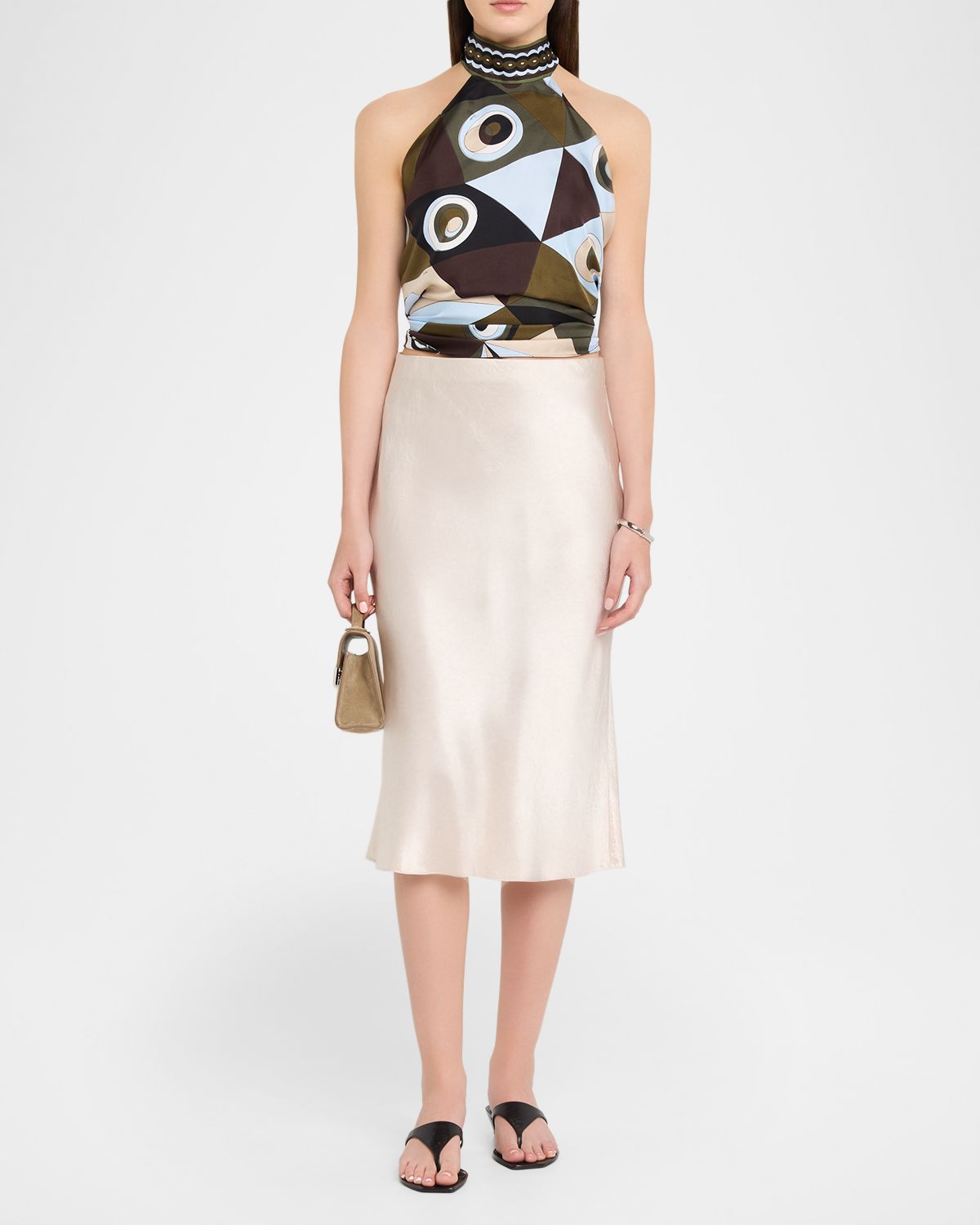 Pucci Occhi-Print Silk Twill Halter Top