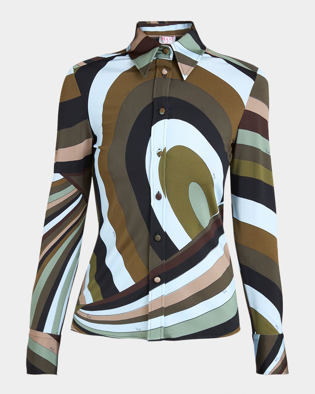 Pucci Iride Jersey Button-Down Shirt