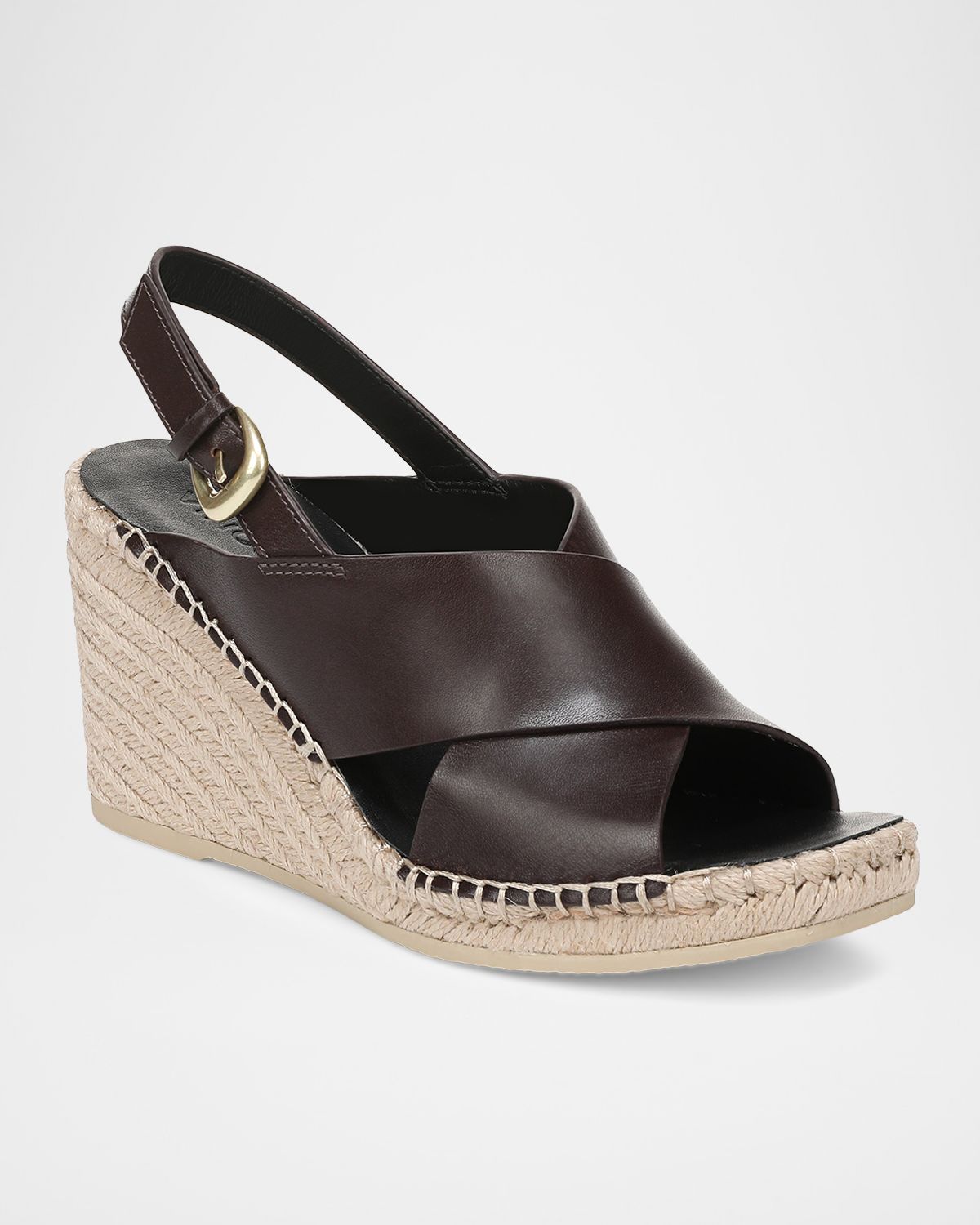 Vince Georgia Leather Espadrille Wedge Sandals