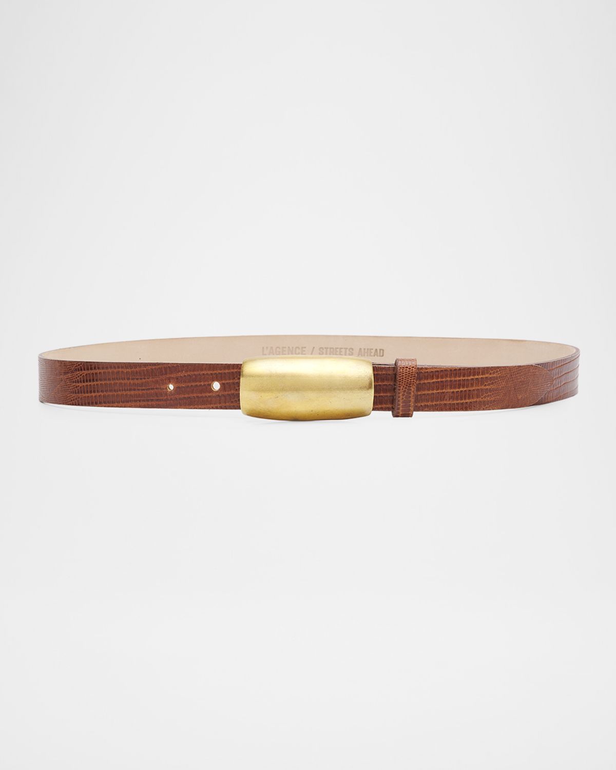 L 'Agence x Streets Ahead Marlowe Croc-Embossed Leather Belt