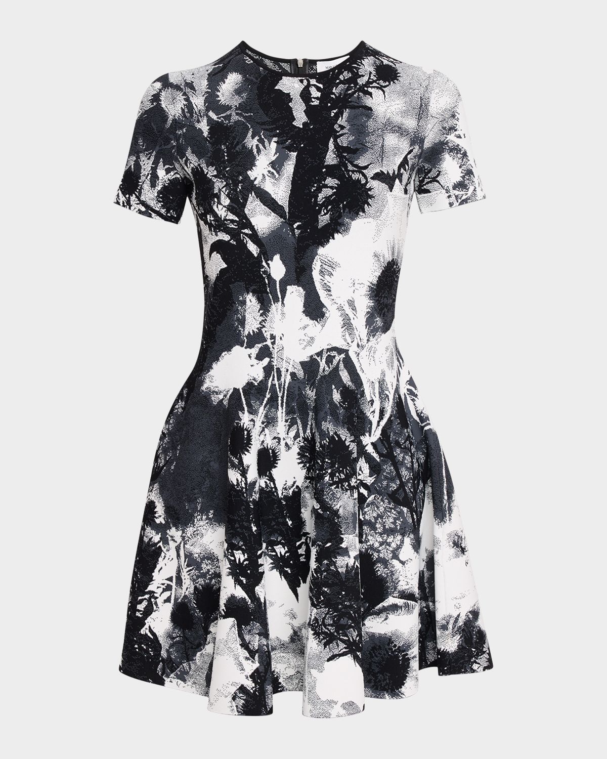 McQueen Floral Jacquard Short-Sleeve Mini Dress | Thumbnail 6 McQueen Floral Jacquard Short-Sleeve Mini Dress | Thumbnail 6