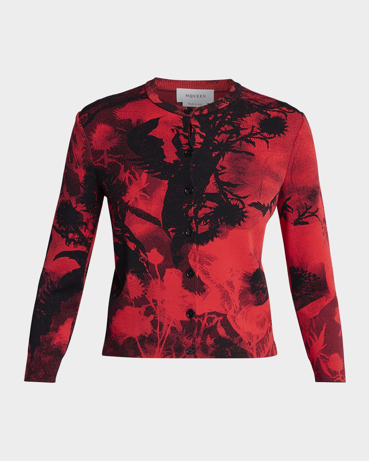 McQueen Floral Jacquard Crewneck Cardigan | Thumbnail 6 McQueen Floral Jacquard Crewneck Cardigan | Thumbnail 6