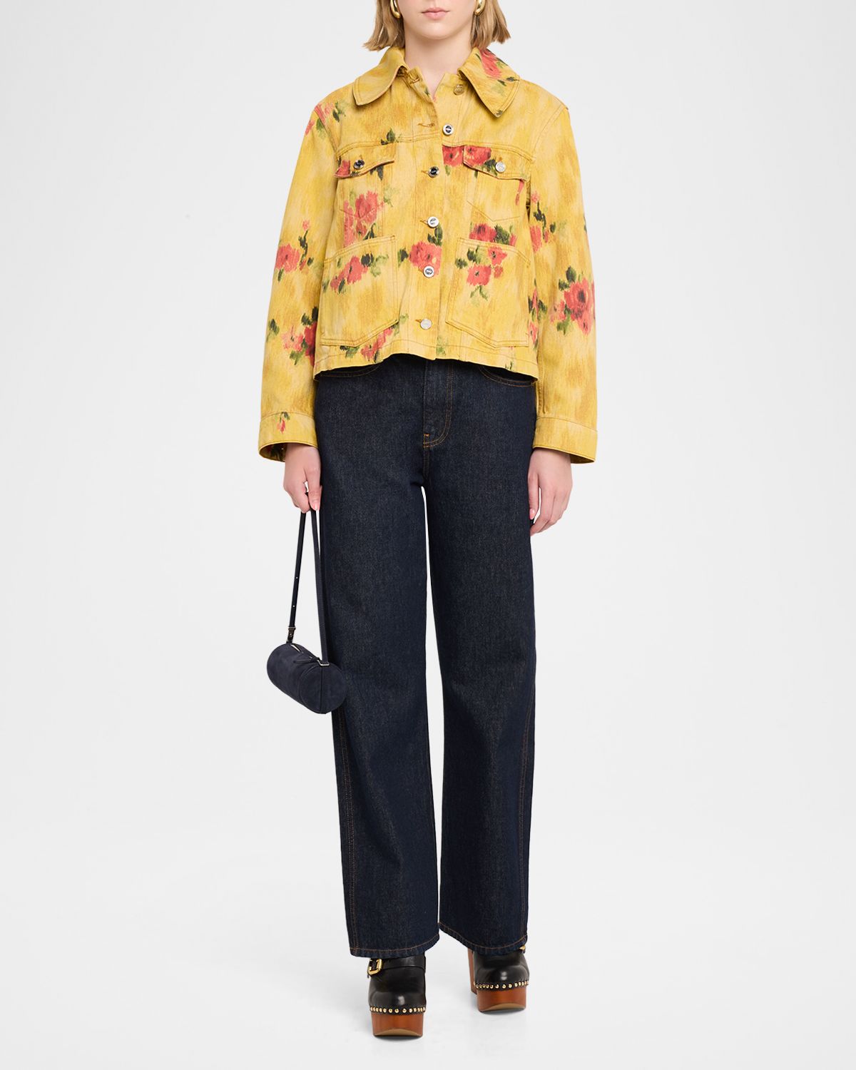 Ganni Floral Denim Jacket