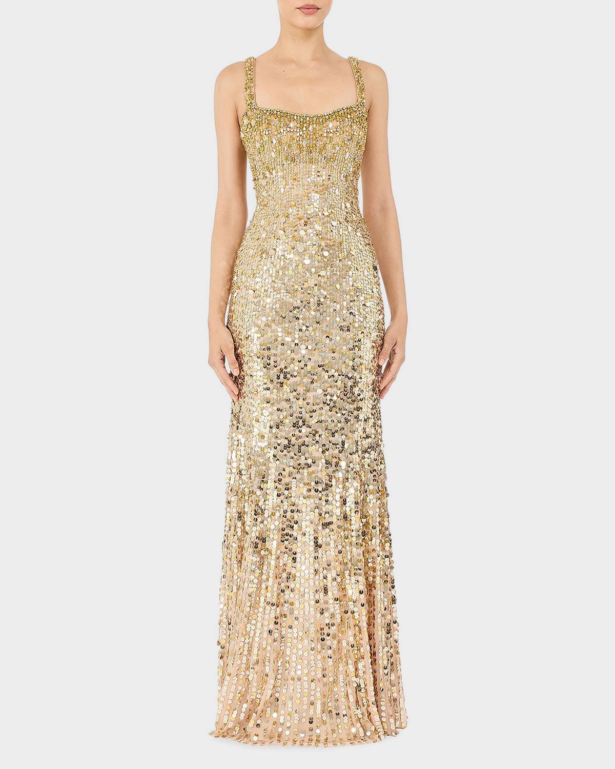 Jenny Packham Mirabeau Crystal Sequined Trumpet Gown