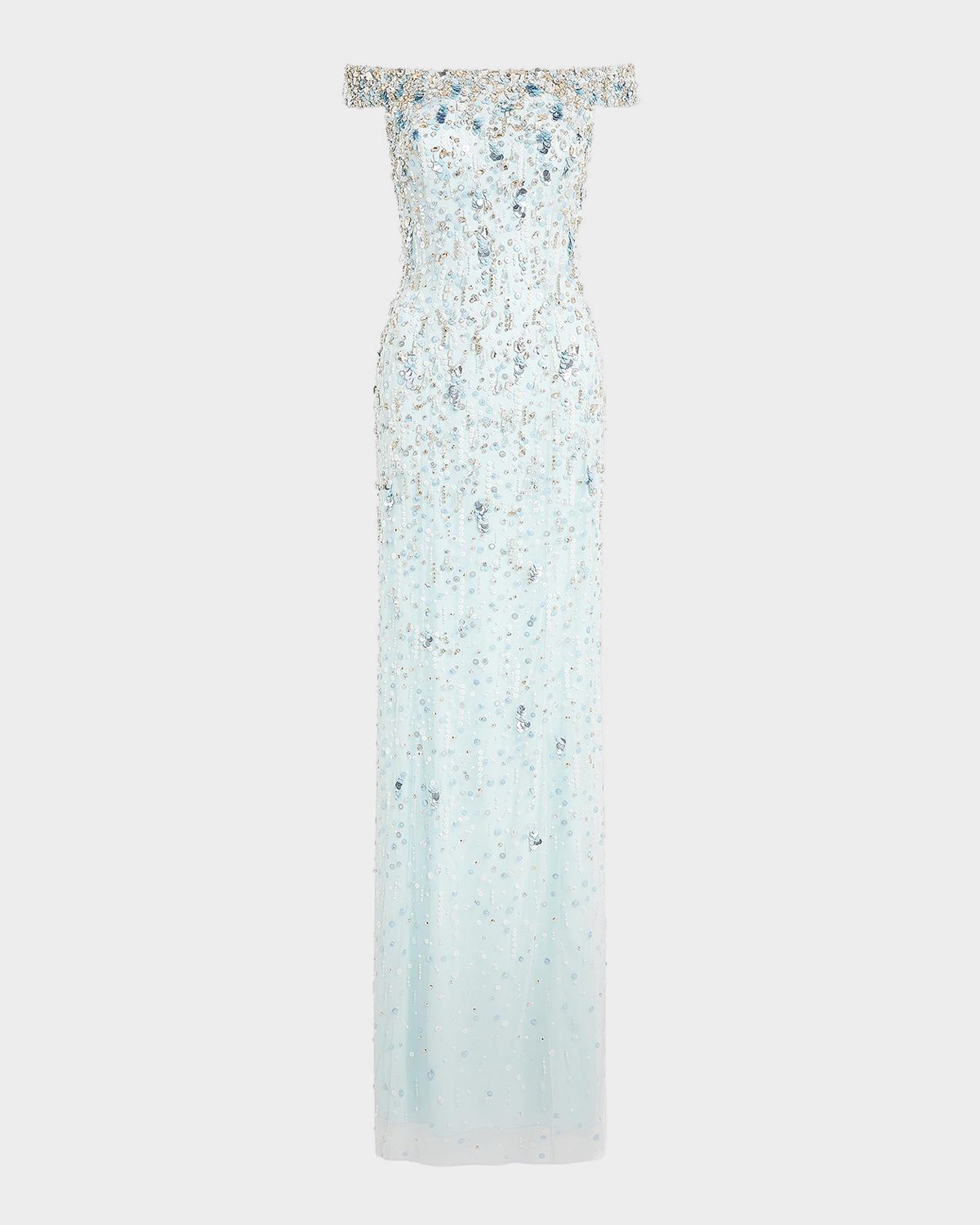 Jenny Packham Jessie Embellished Off-The-Shoulder Gown