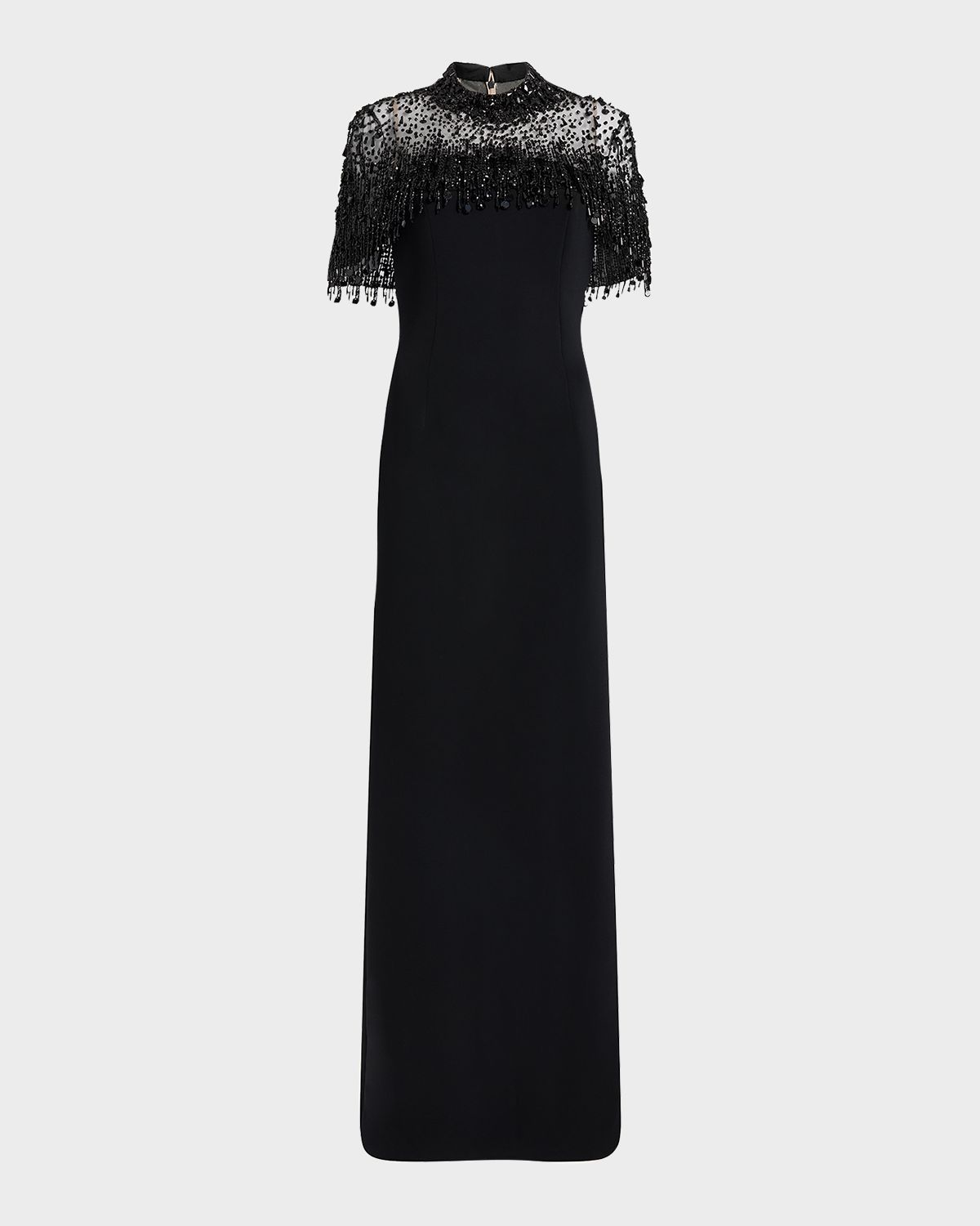 Jenny Packham Livia Crystal Fringe Capelet Column Gown | Thumbnail 5 Jenny Packham Livia Crystal Fringe Capelet Column Gown | Thumbnail 5