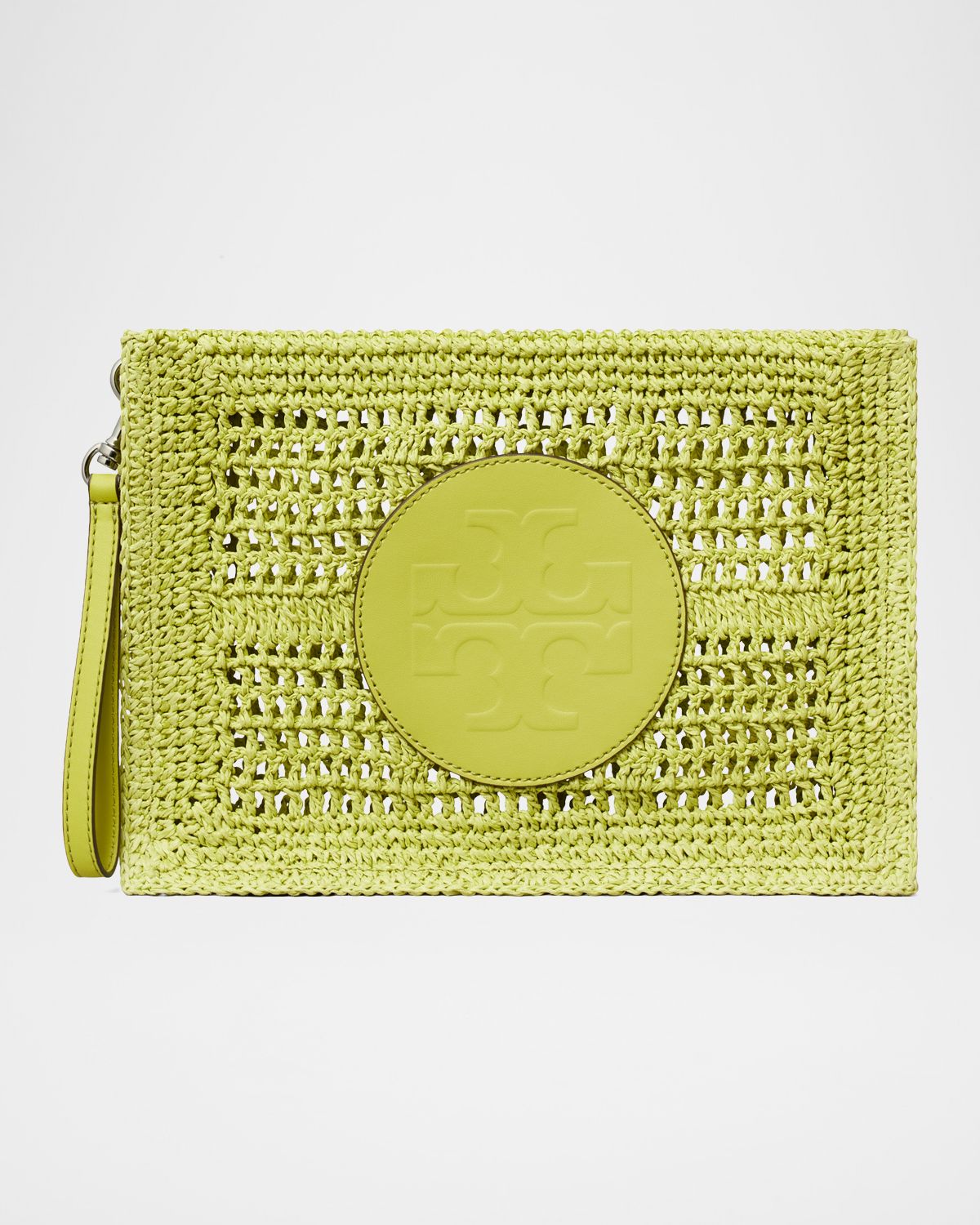 Tory Burch Ella Hand-Crocheted Paper Raffia Pouch Bag
