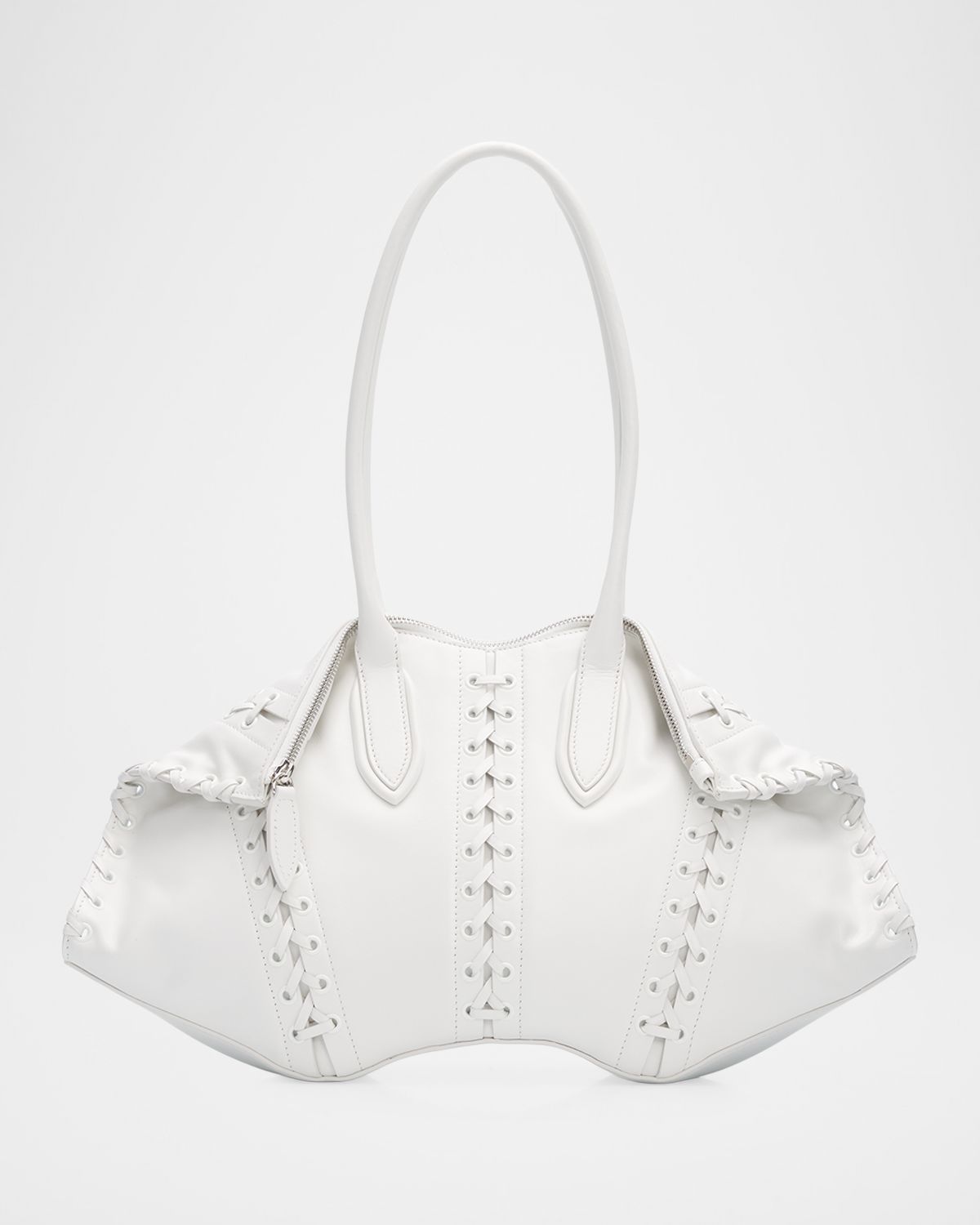 McQueen Manta Leather Corset Shoulder Bag