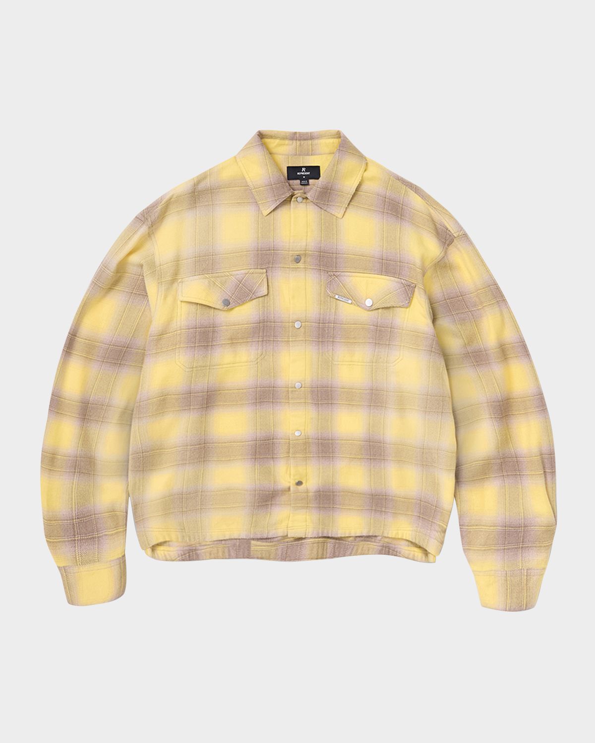 REPRESENT Men 's Vintage Flannel Snap-Front Shirt
