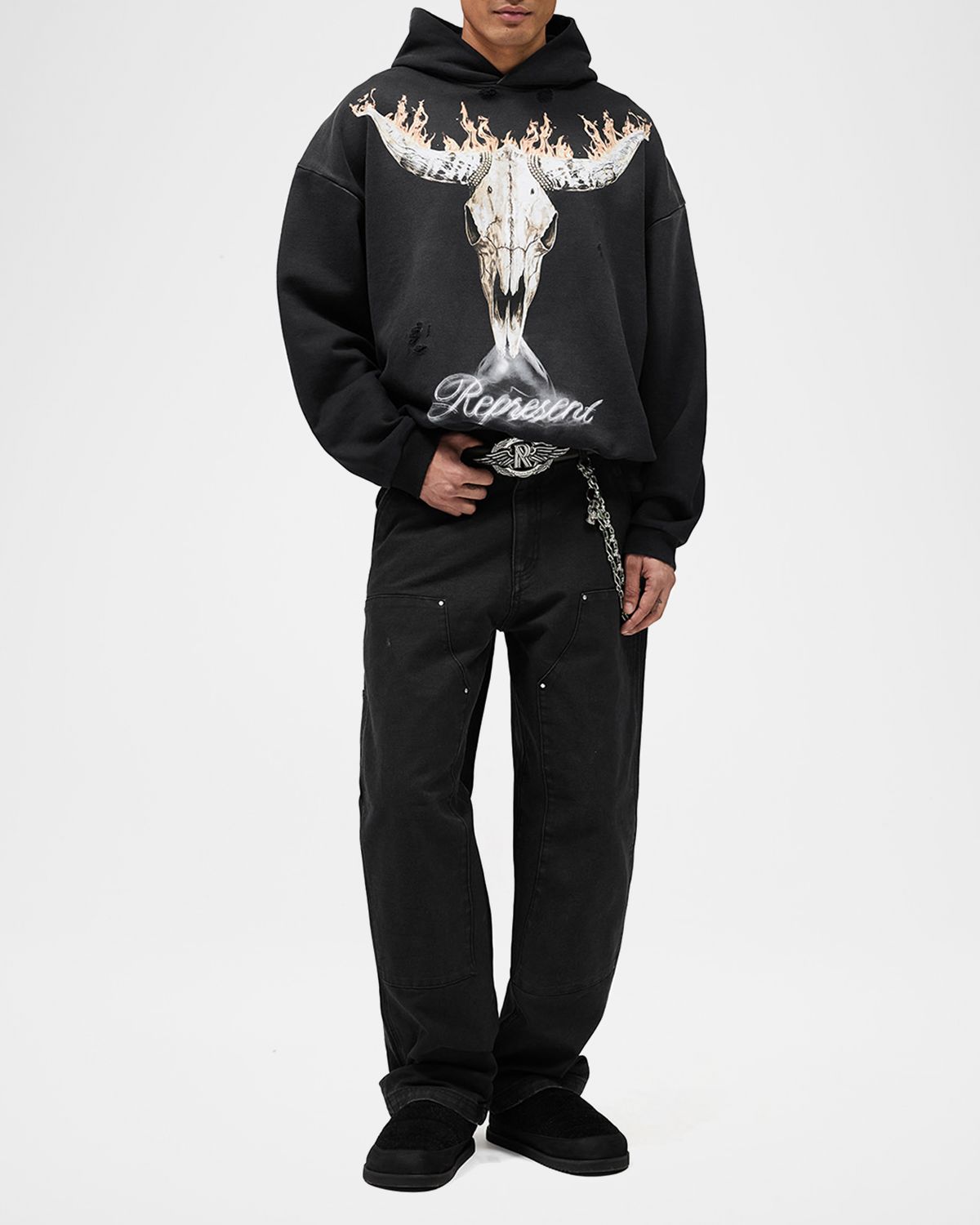 REPRESENT Men 's British Cowboys Distressed Hoodie