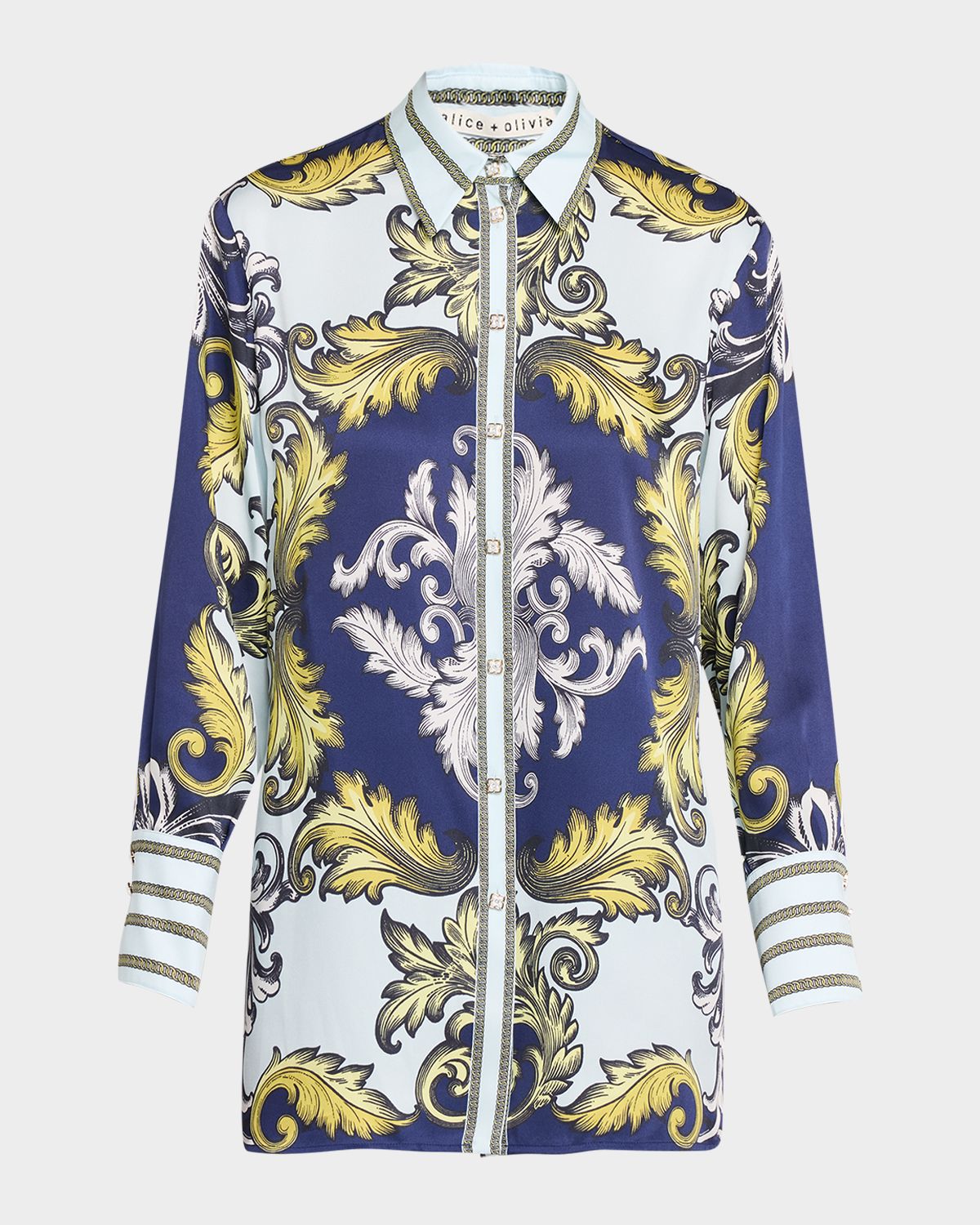 ALICE + OLIVIA Lane Oversized Button-Front Blouse