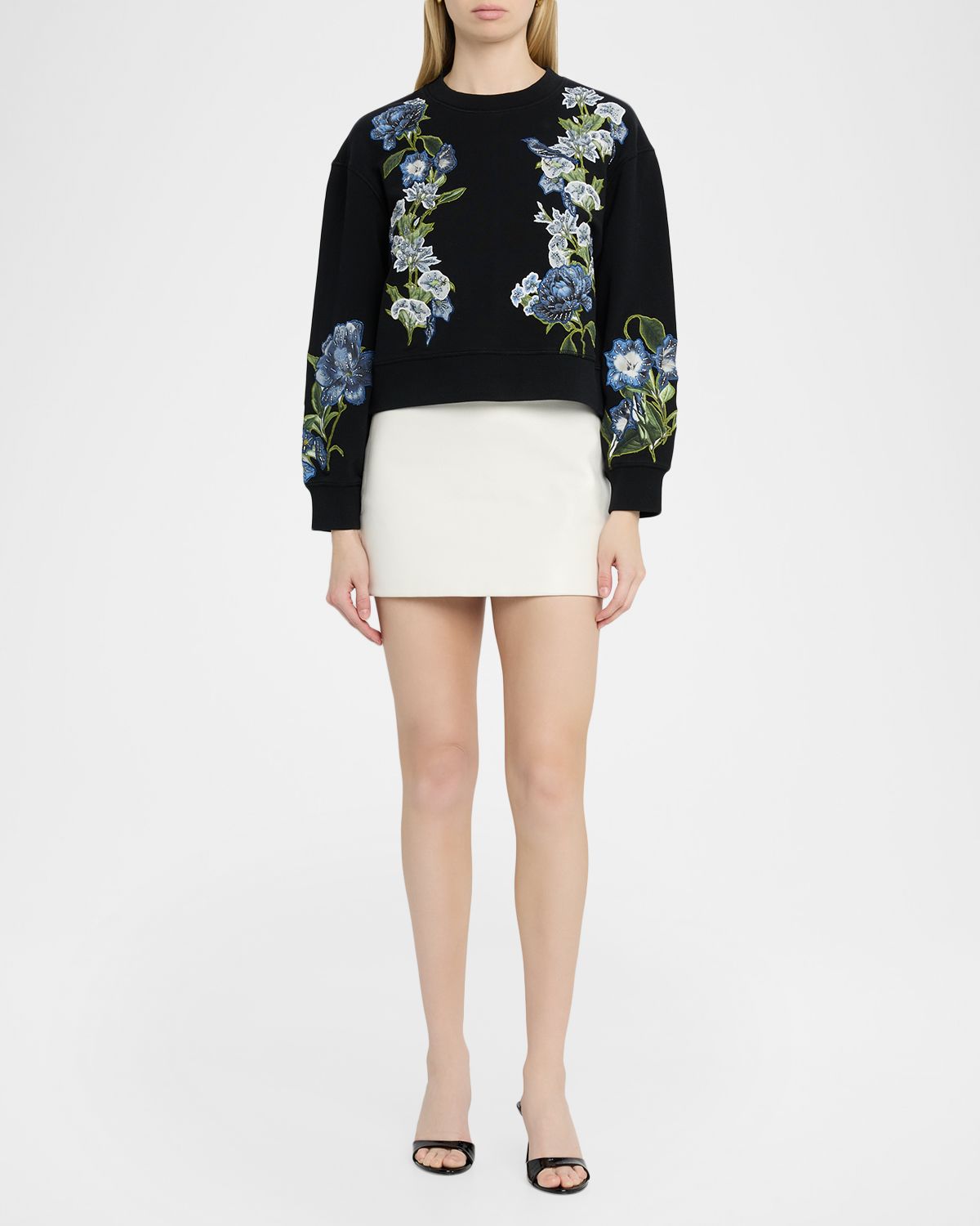 ALICE + OLIVIA Russell Embellished Crewneck Sweatshirt