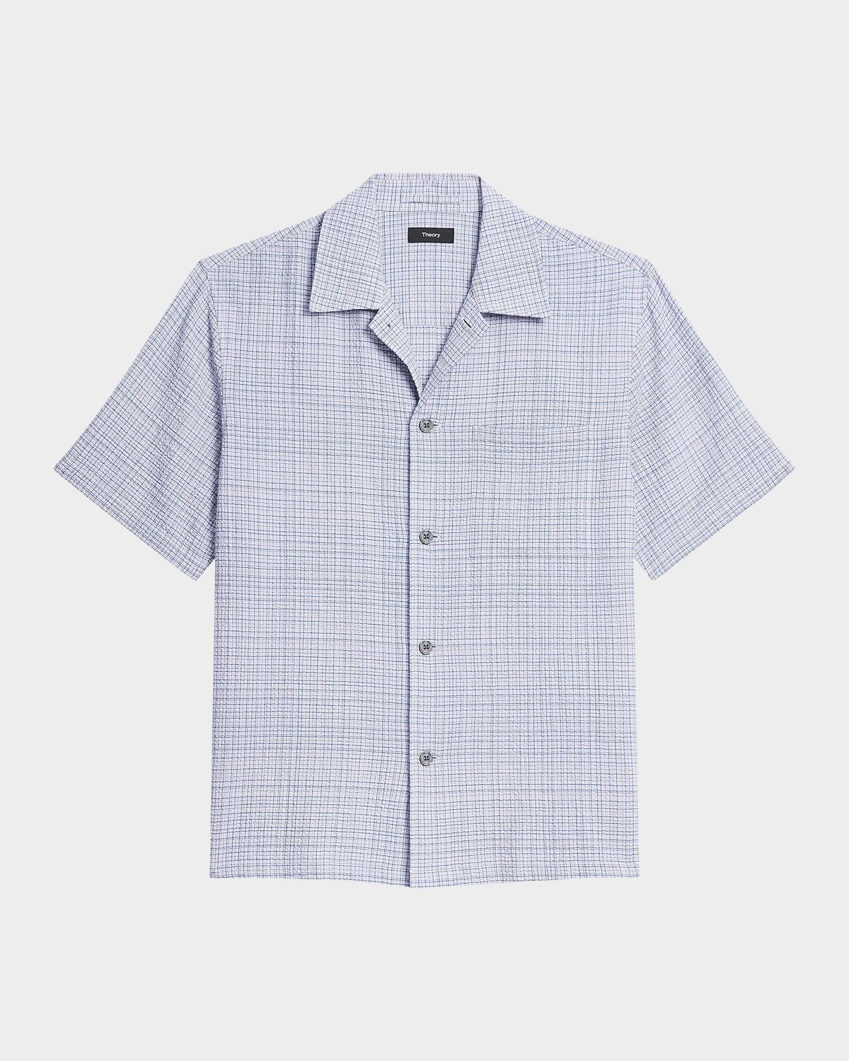 Theory Men 's Textured Cotton Crosshatch Short-Sleeve Shirt