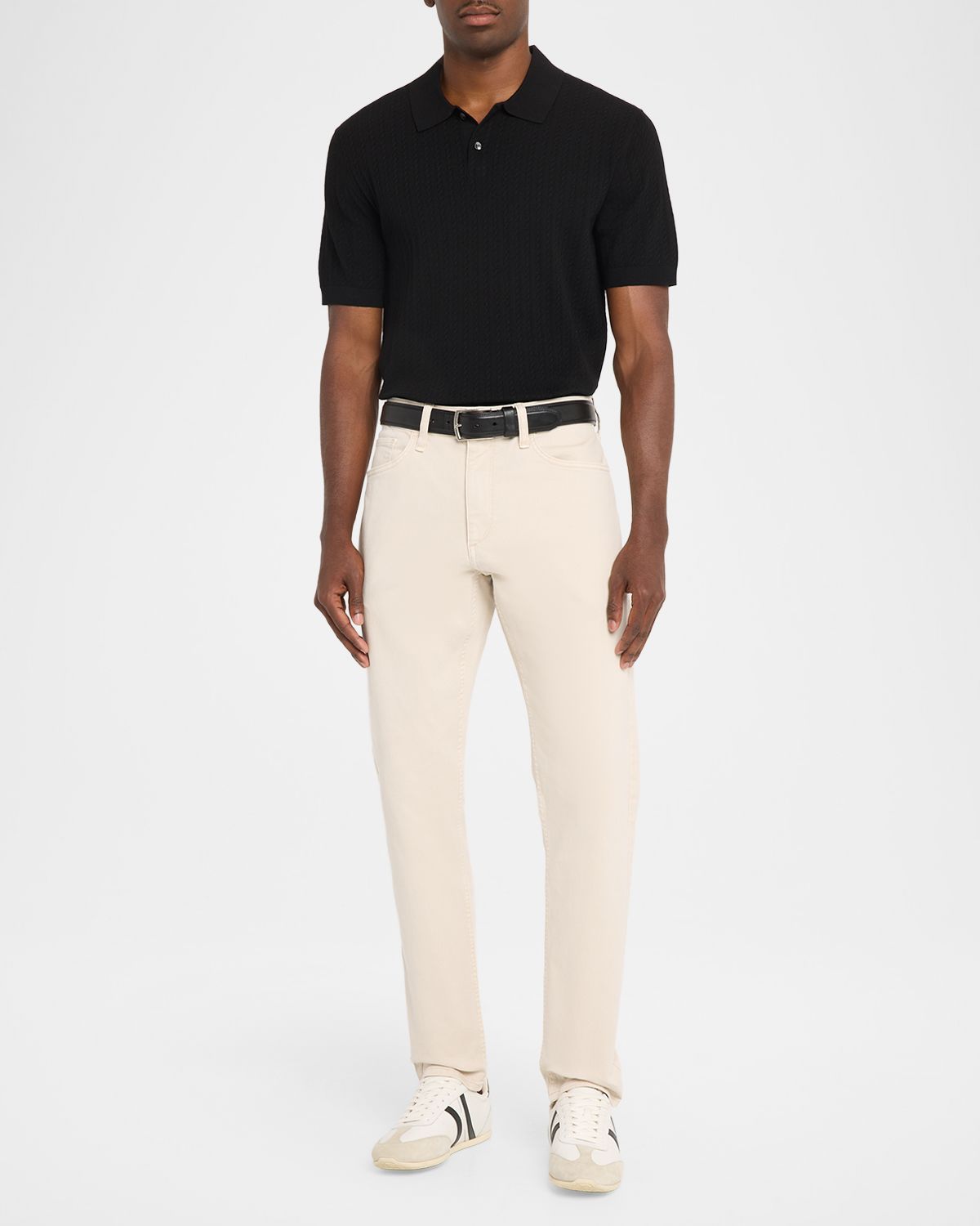 Theory Men 's Striple Cable Knit Polo Shirt