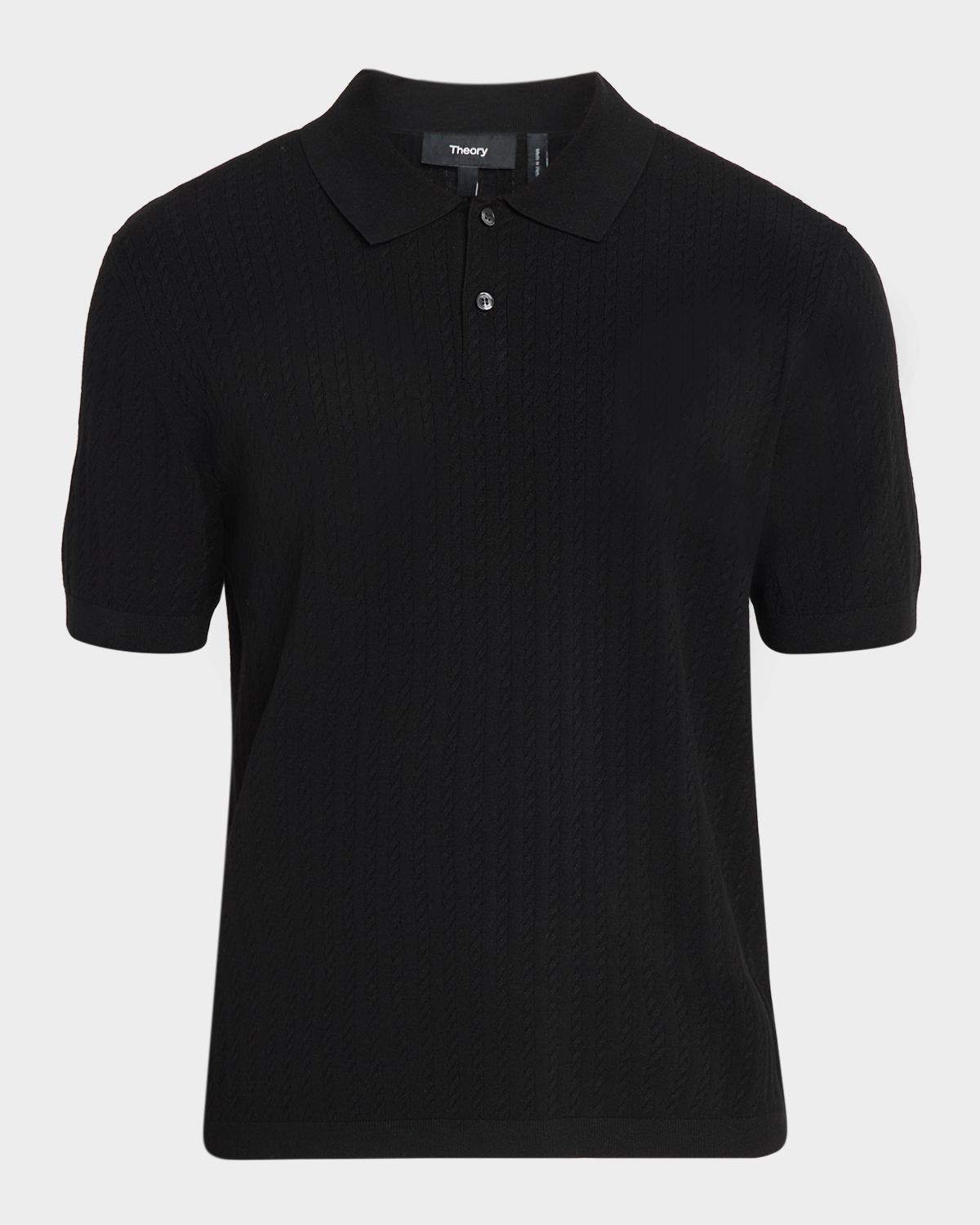 Theory Men 's Striple Cable Knit Polo Shirt