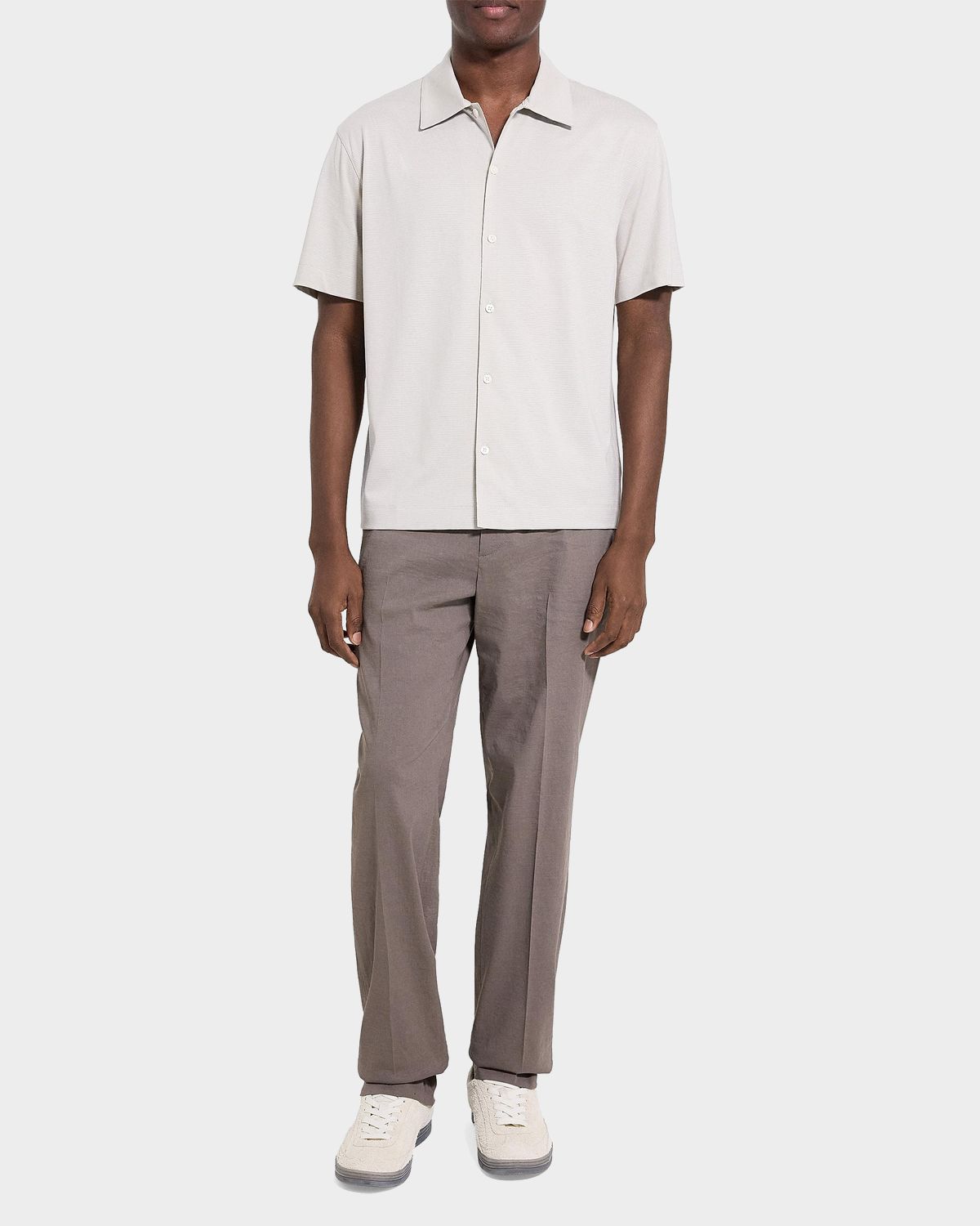 Theory Men 's Cotton Tonal Stripe Short-Sleeve Shirt