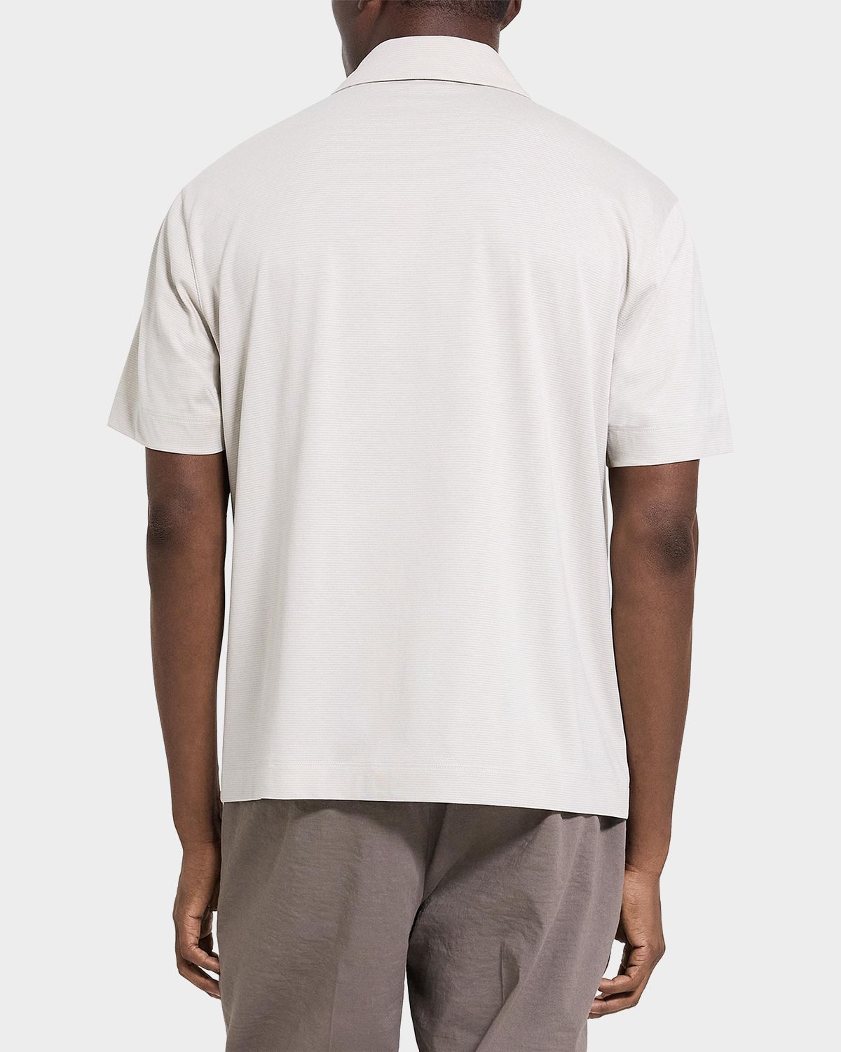 Theory Men 's Cotton Tonal Stripe Short-Sleeve Shirt | Thumbnail 2