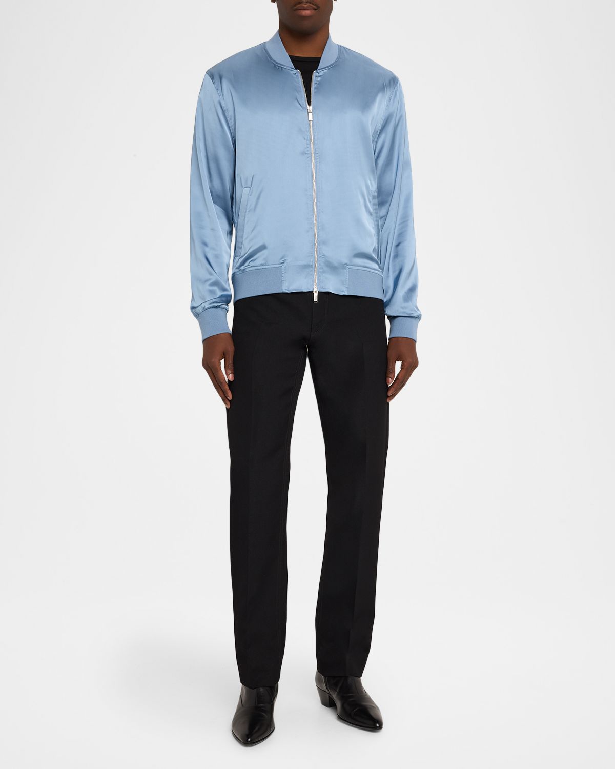 monfrere Men 's Maverick Stretch Satin Bomber Jacket