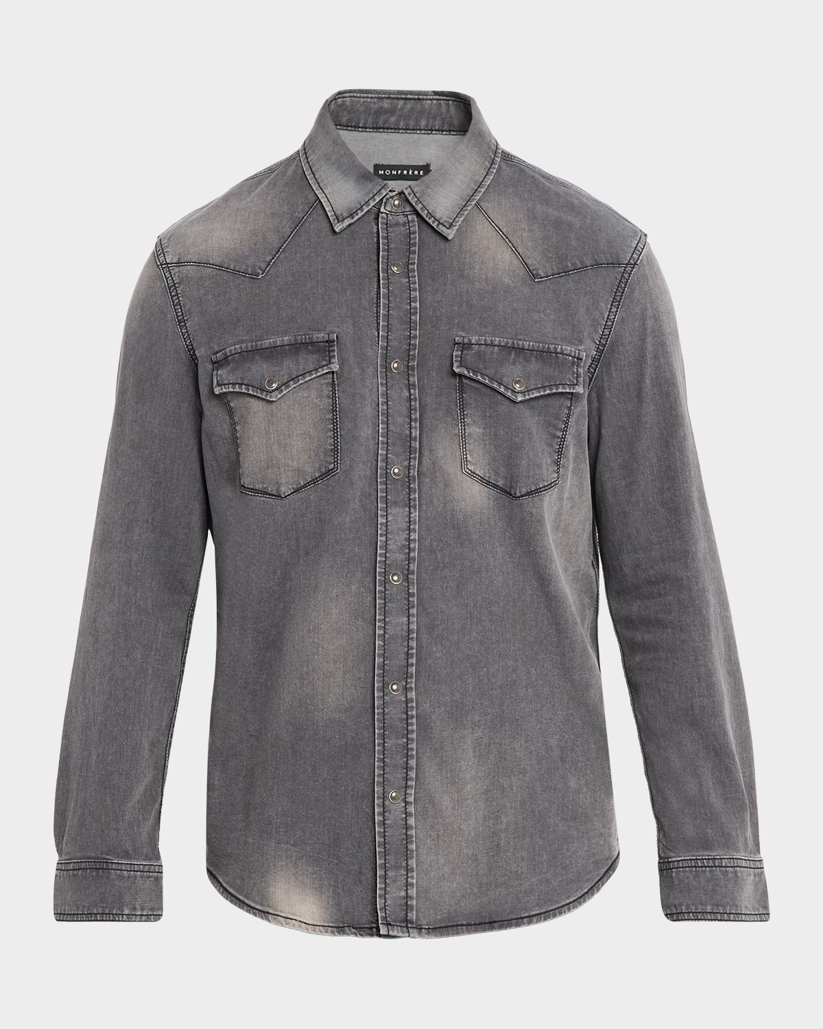 monfrere Men 's Eastwood Denim Snap-Button Western Shirt