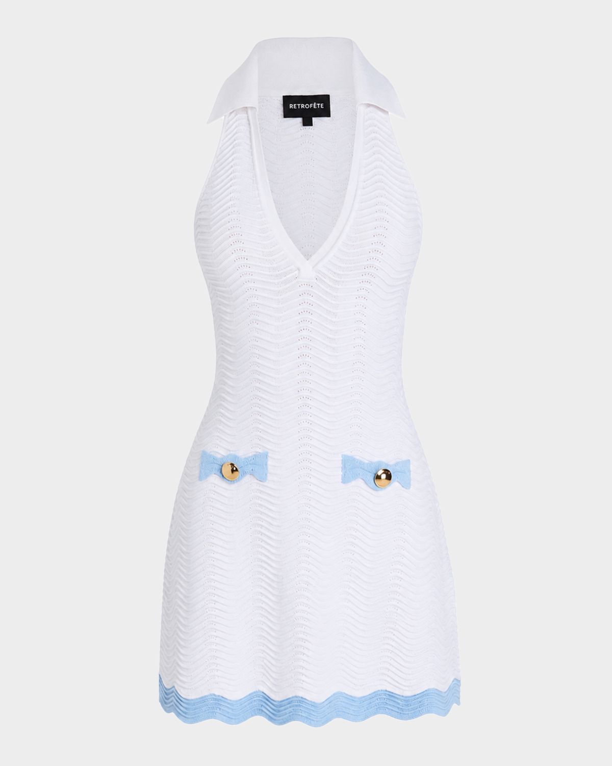Retrofete Dorianne Wavy Knit Mini Dress